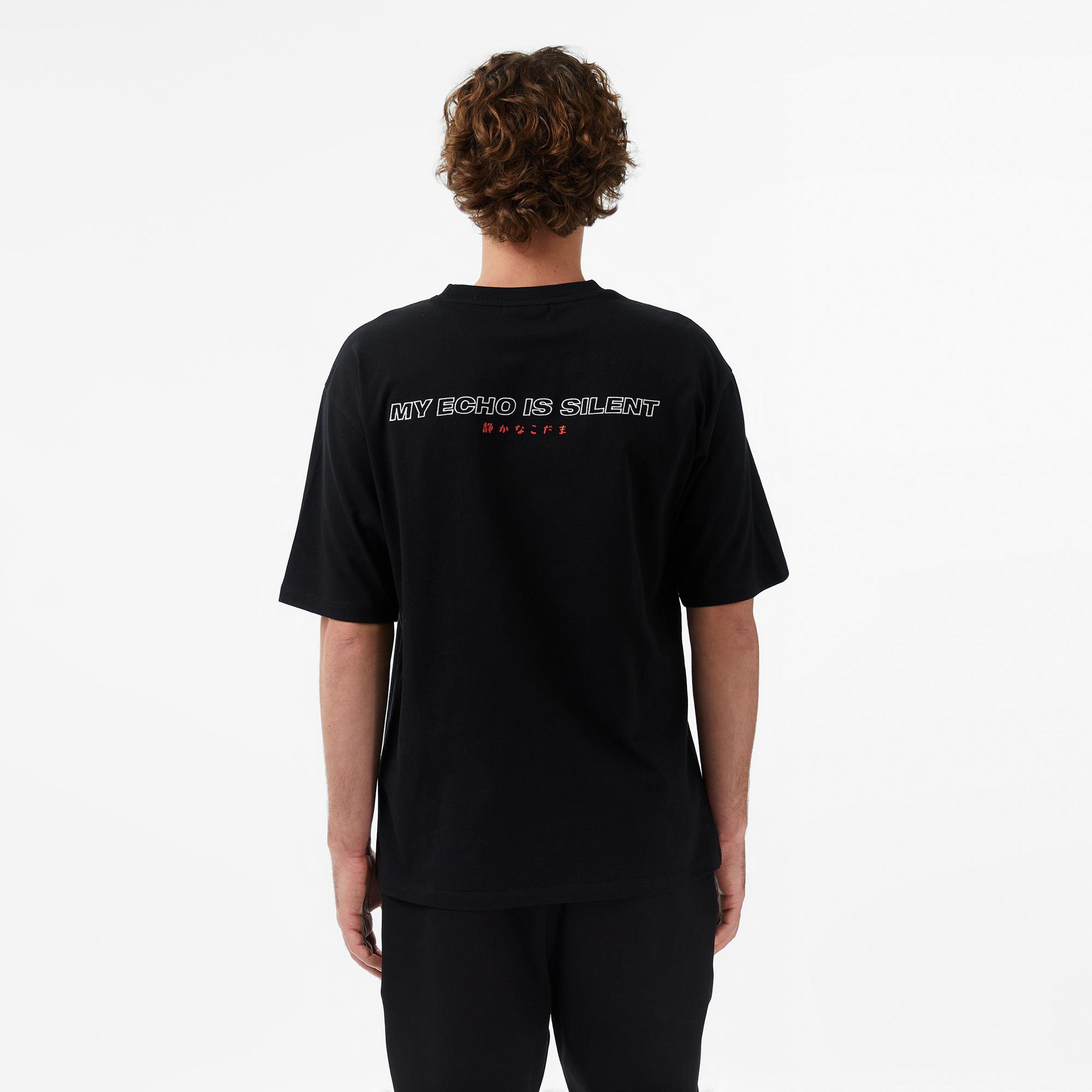 UNITED4 Regular Fit Erkek Siyah T-Shirt