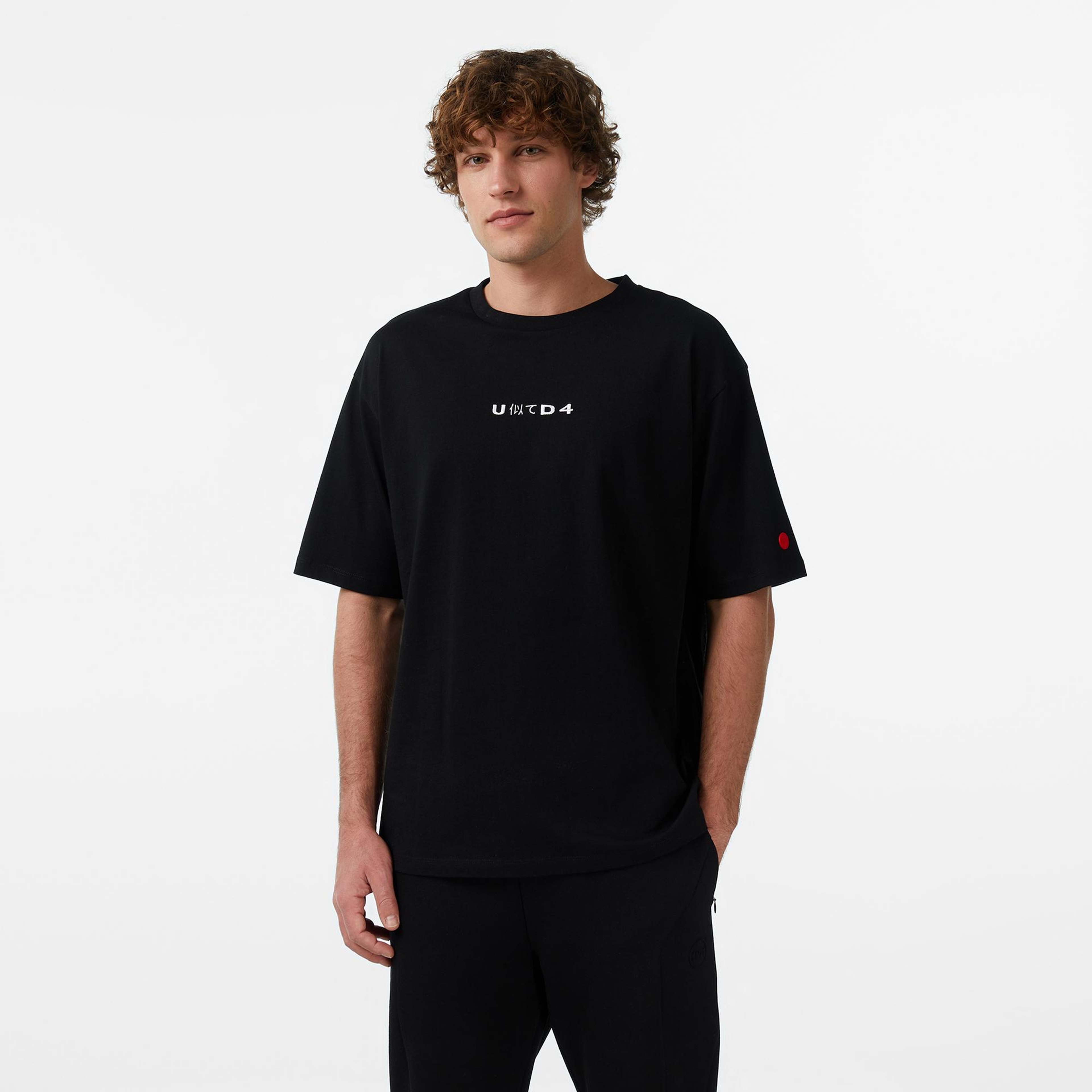 UNITED4 Regular Fit Erkek Siyah T-Shirt