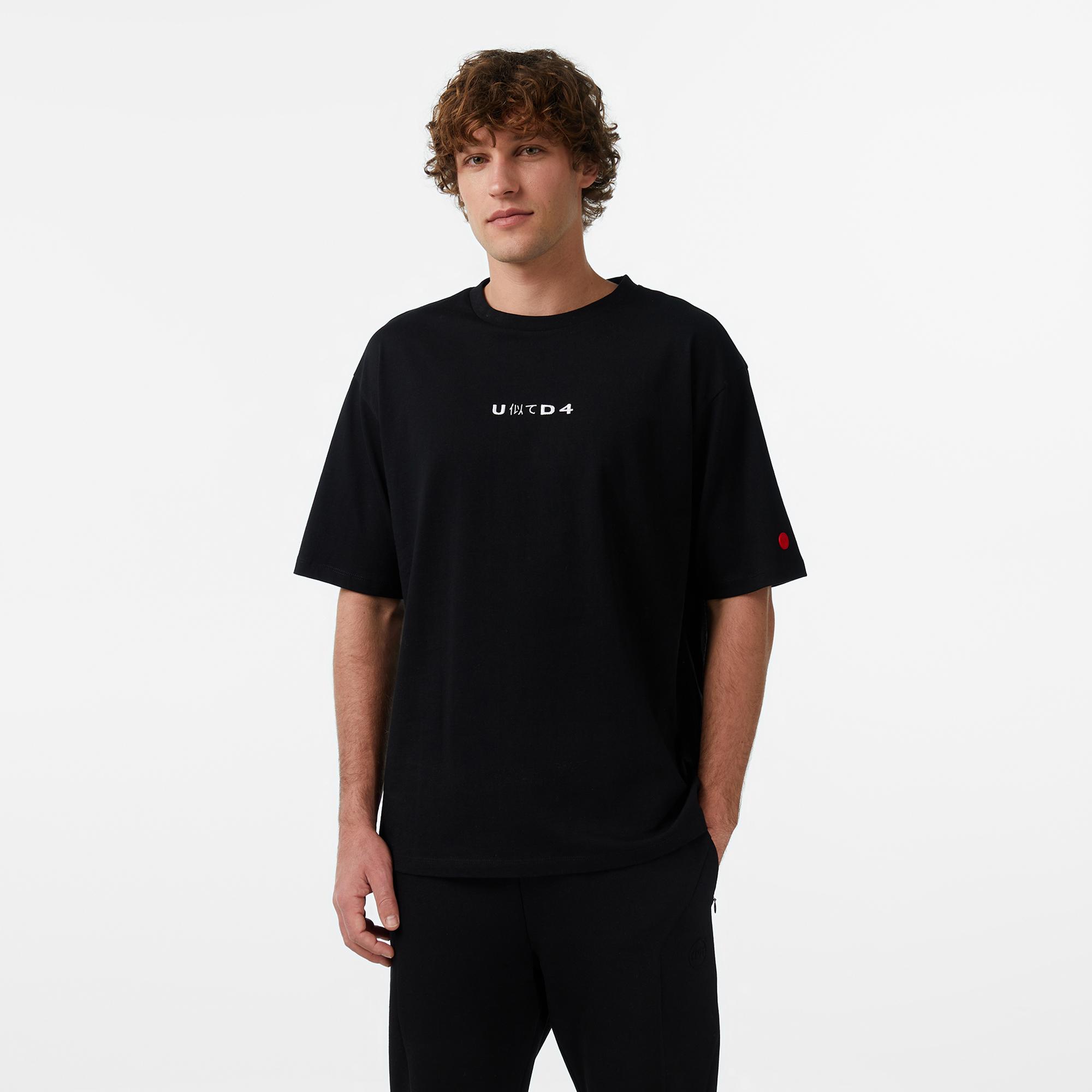 UNITED4 Regular Fit Erkek Siyah T-Shirt