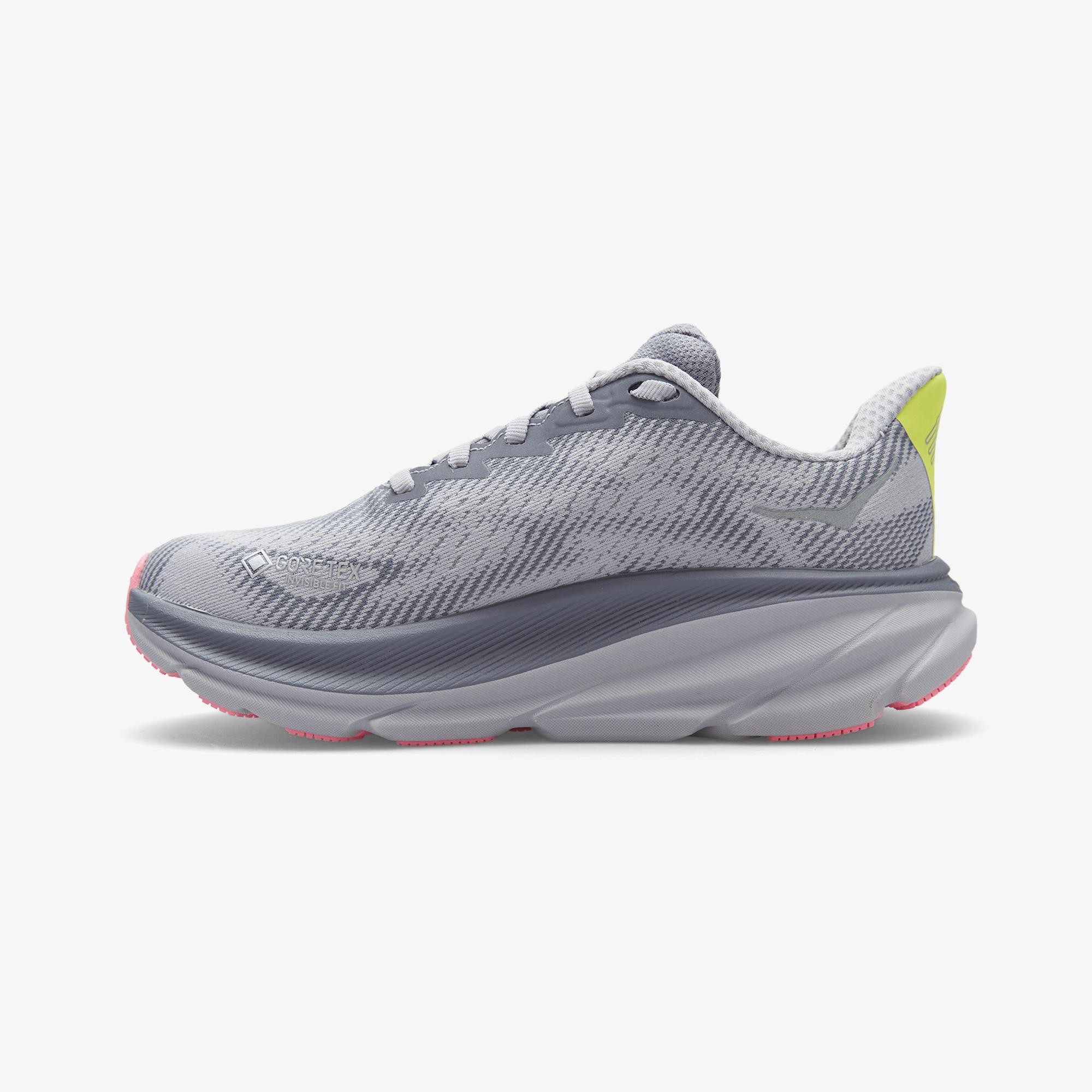 Hoka Clifton 9 Gore-Tex Kadın Gri Koşu Ayakkabısı