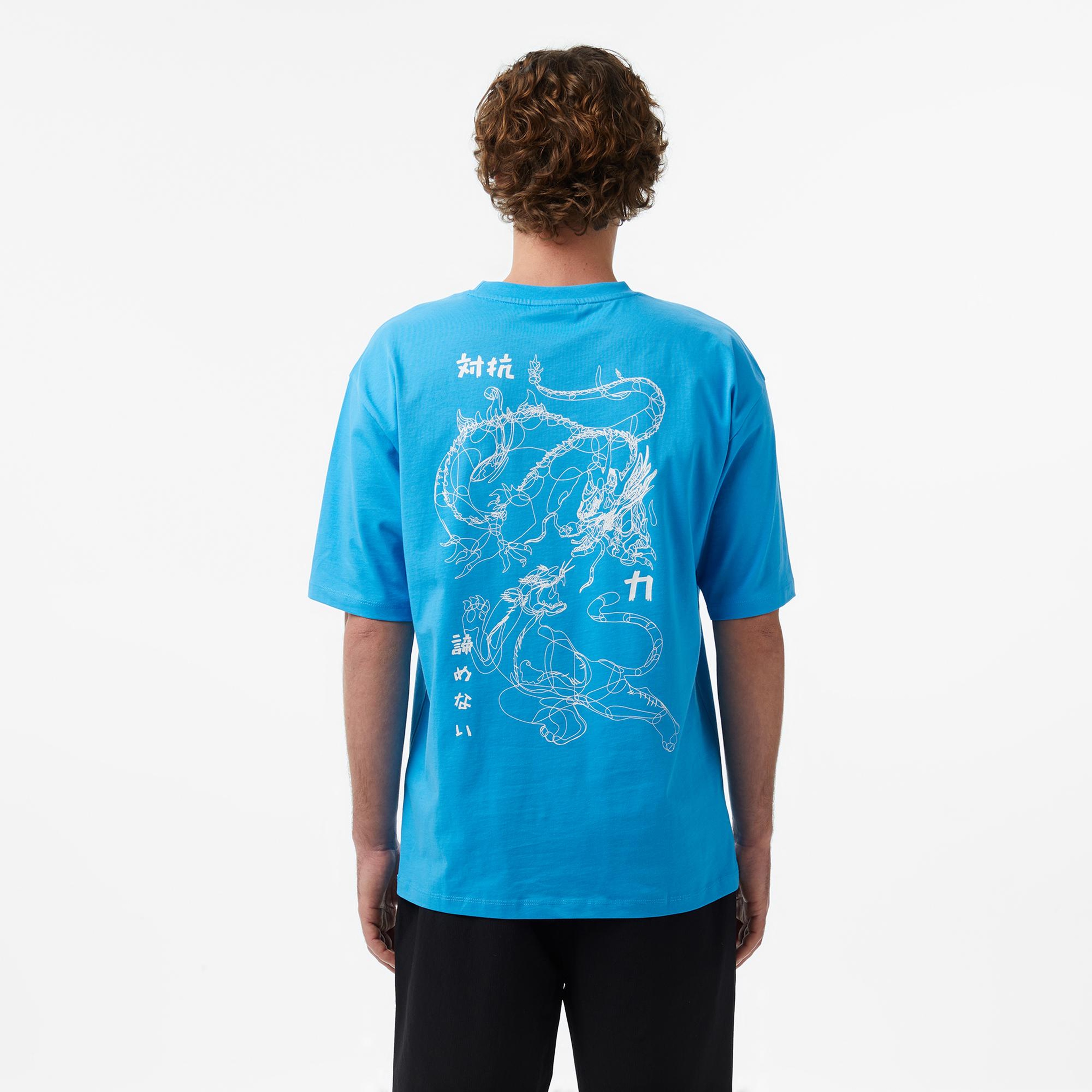 UNITED4 Regular Fit Erkek Mavi T-Shirt