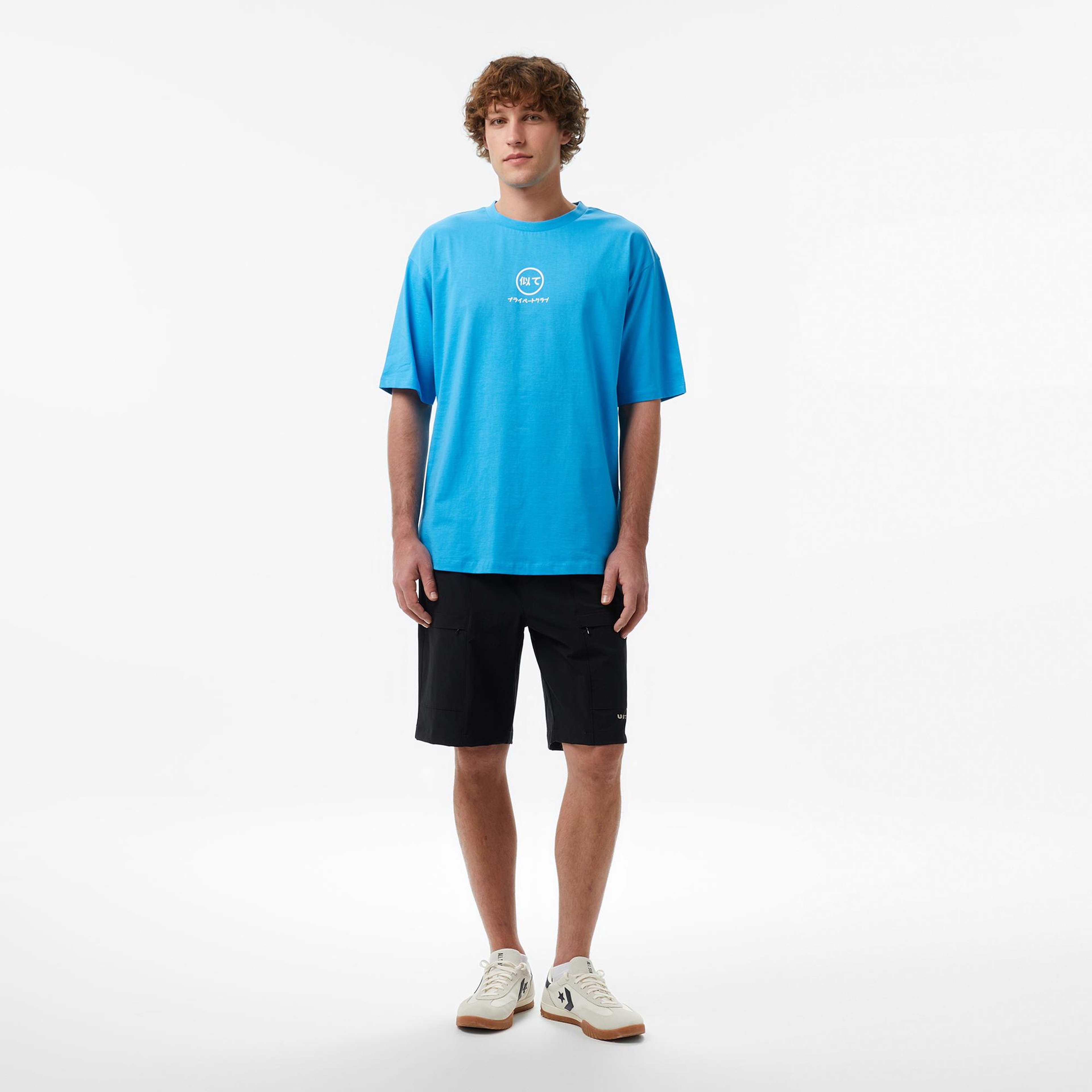 UNITED4 Regular Fit Erkek Mavi T-Shirt