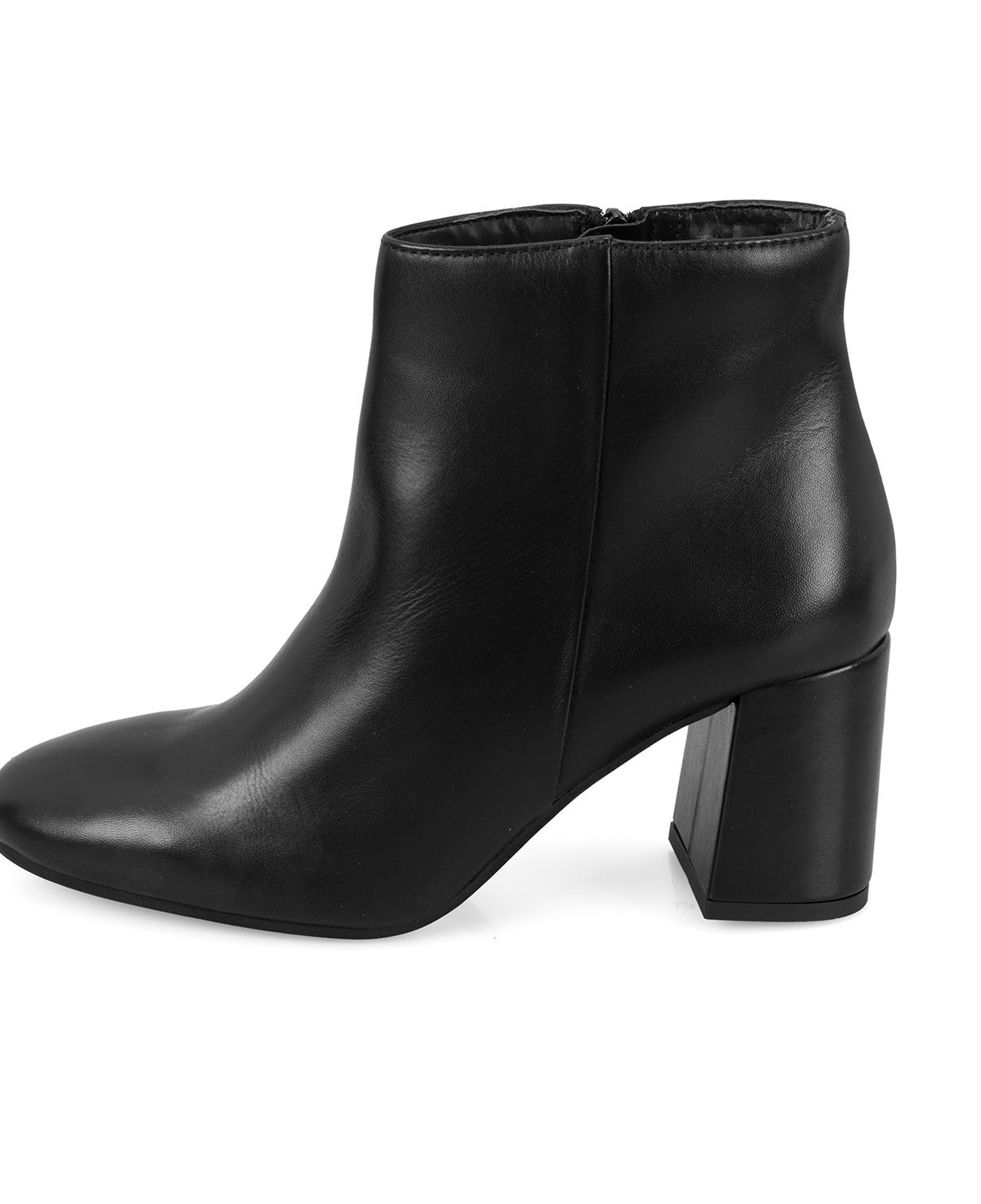 Mariv Siyah Kadın Fermuarlı Topuklu Deri Bot