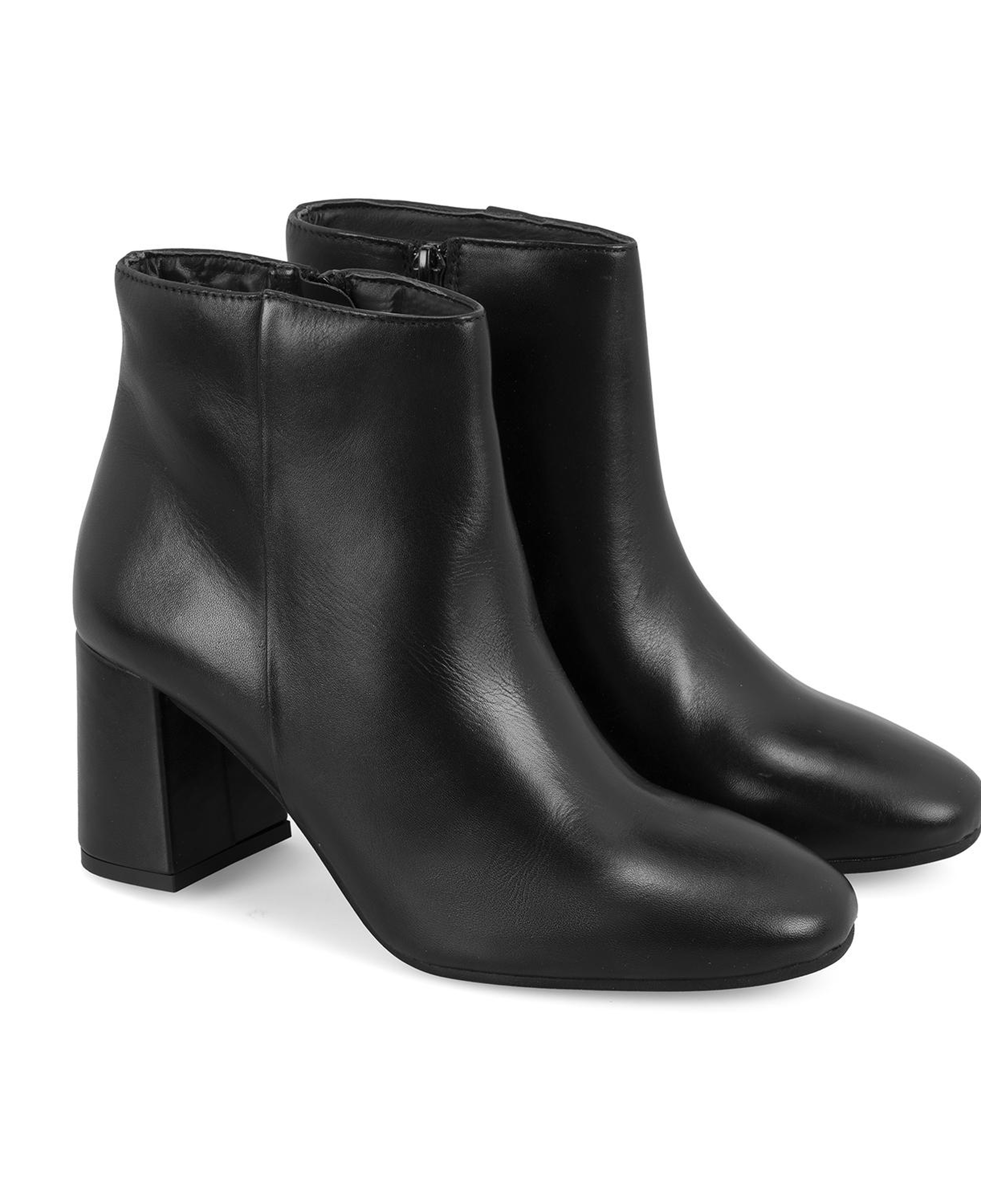 Mariv Siyah Kadın Fermuarlı Topuklu Deri Bot