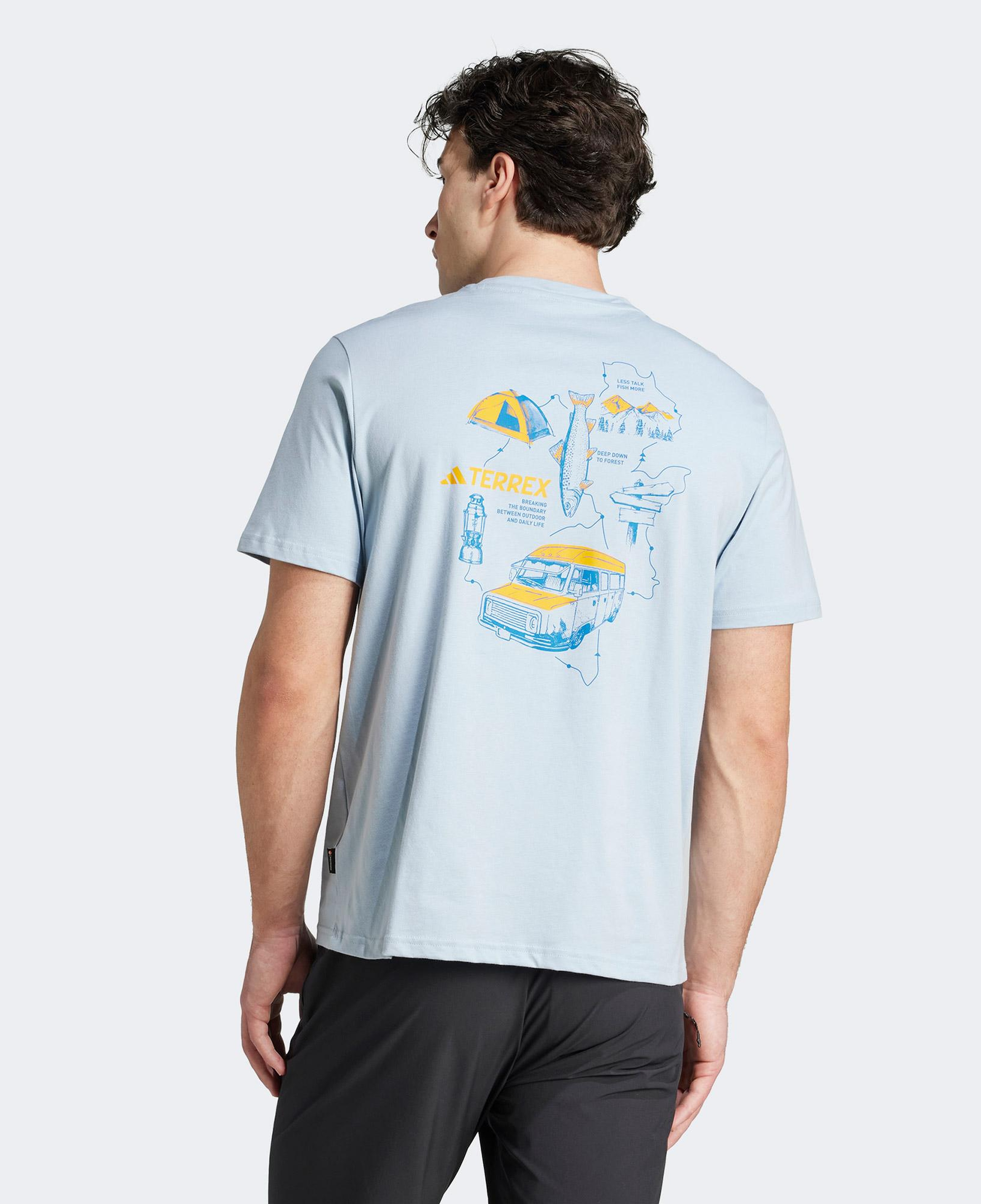 adidas Polygiene Graphic Erkek Mavi T-Shirt