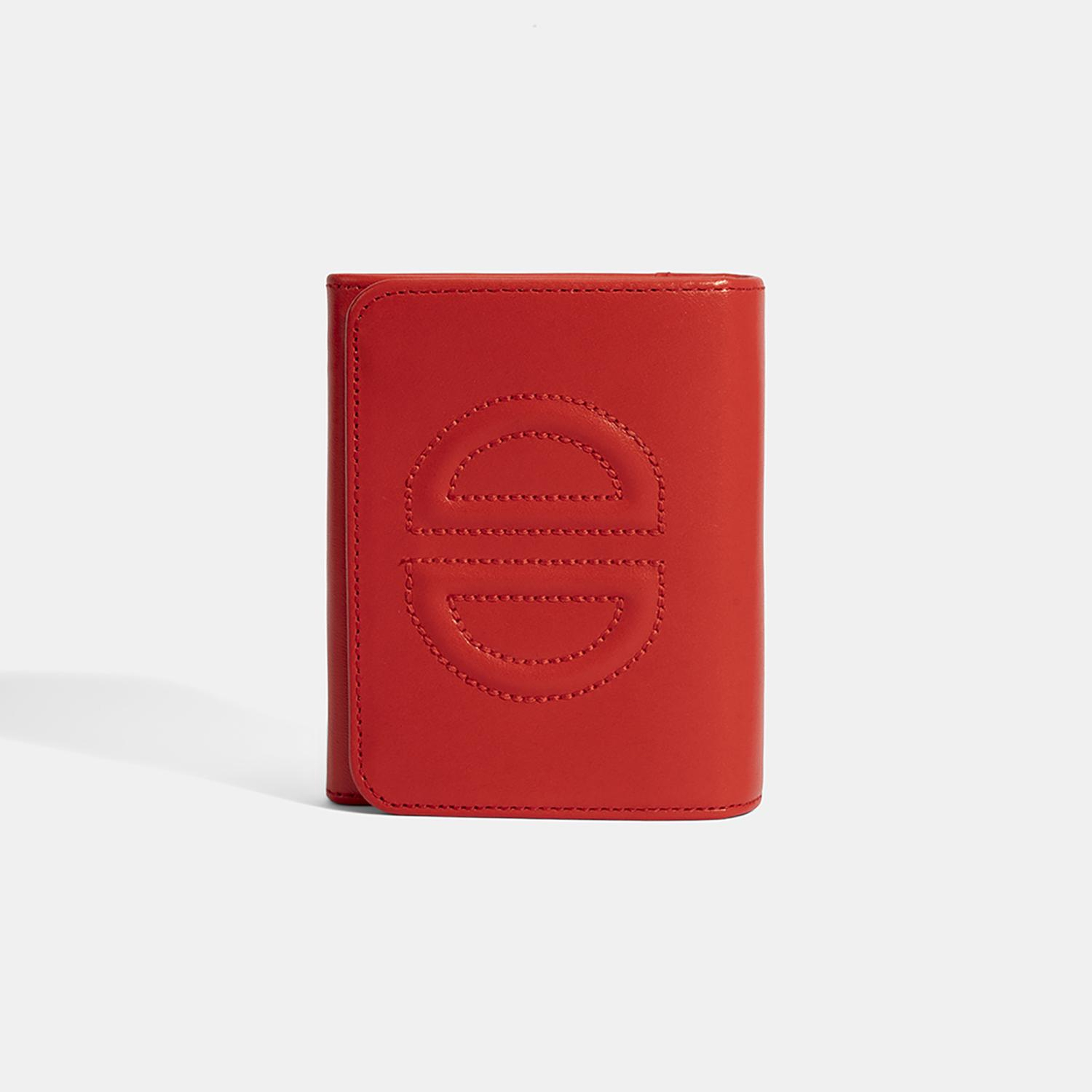 Kadın Kırmızı D Logolu Deri Cüzdan