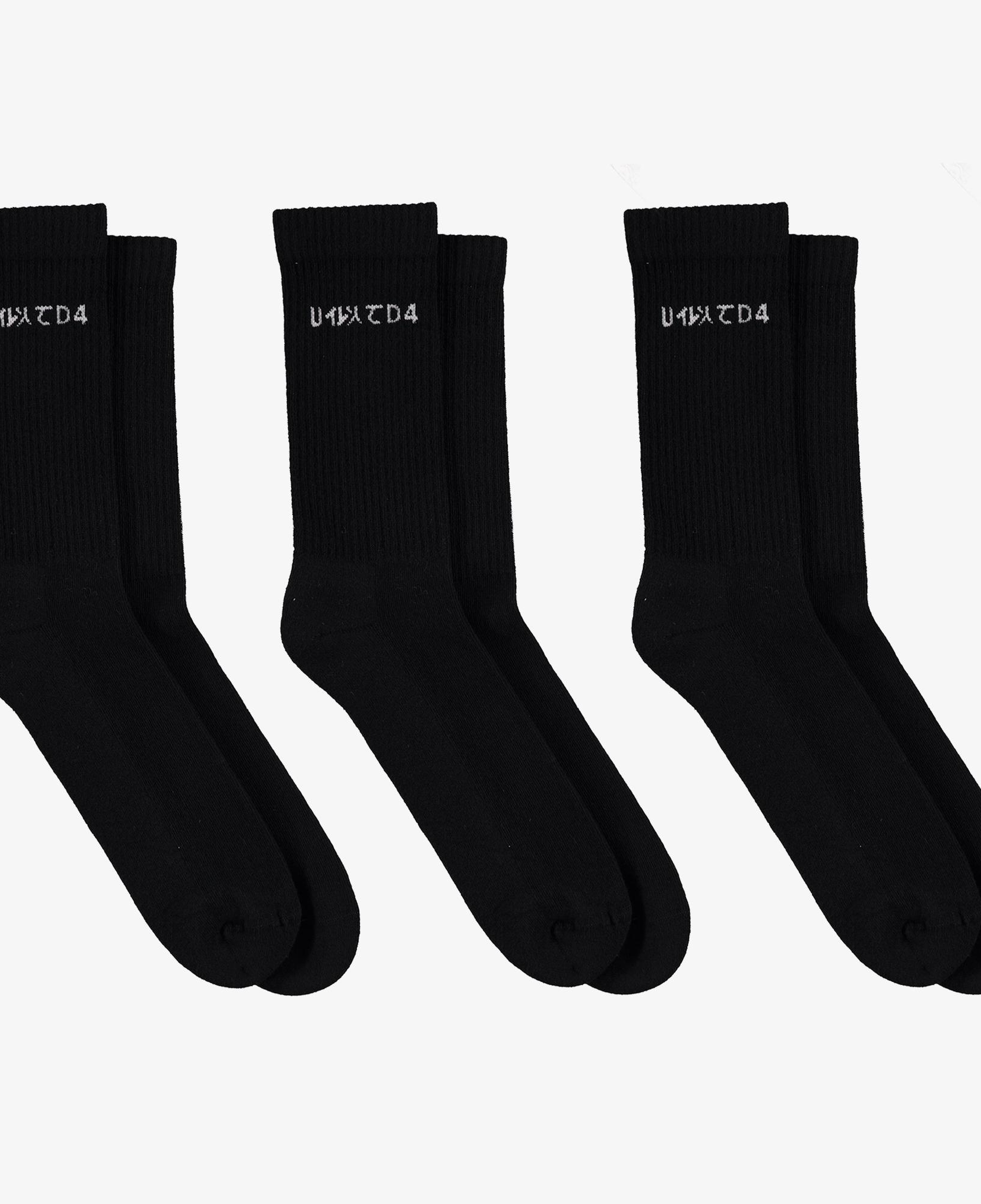 UNITED4 Classic 3'lü Siyah Soket Çorap