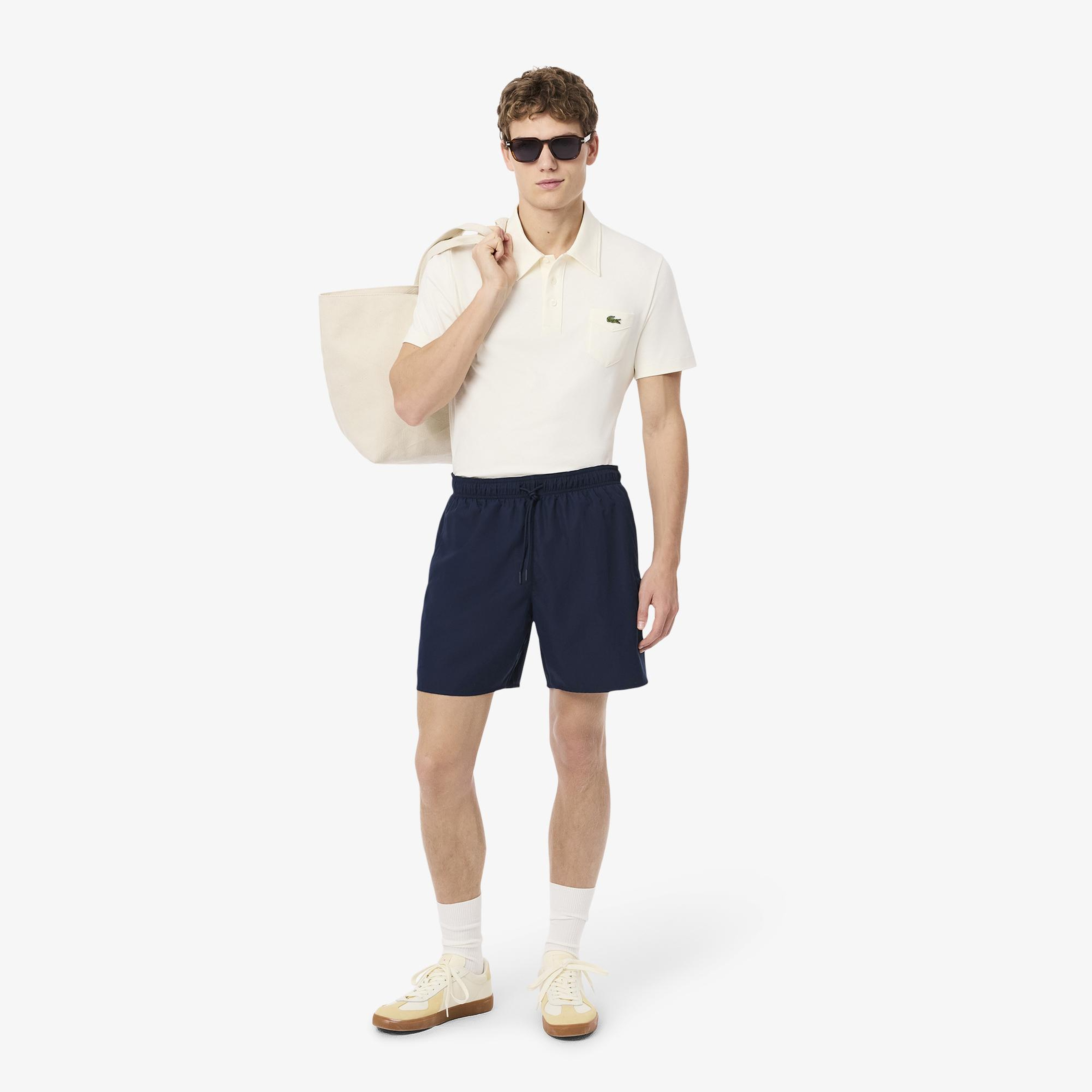 Lacoste Mid Length Monocrome Erkek Lacivert Deniz Şortu