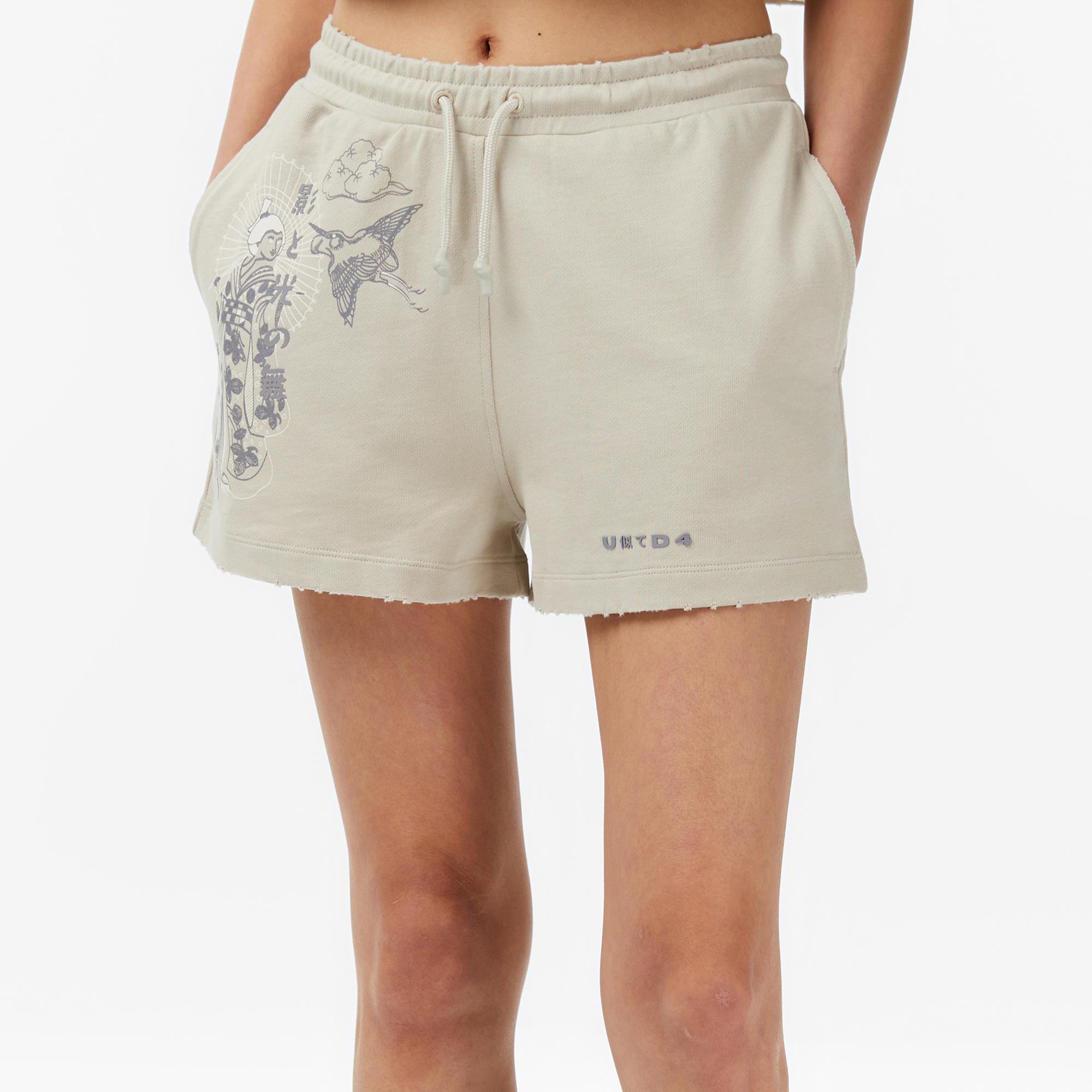 UNITED4 Regular Fit Kadın Krem Şort