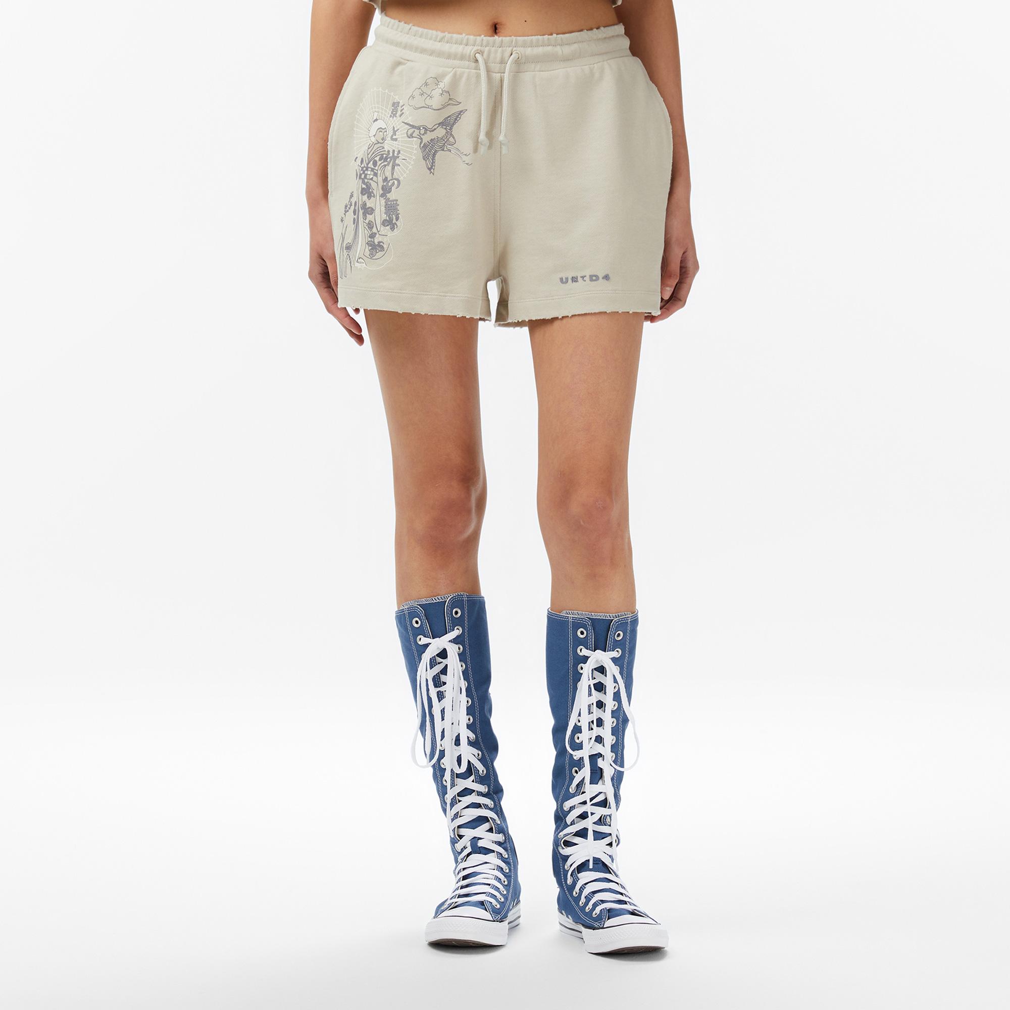 UNITED4 Regular Fit Kadın Krem Şort