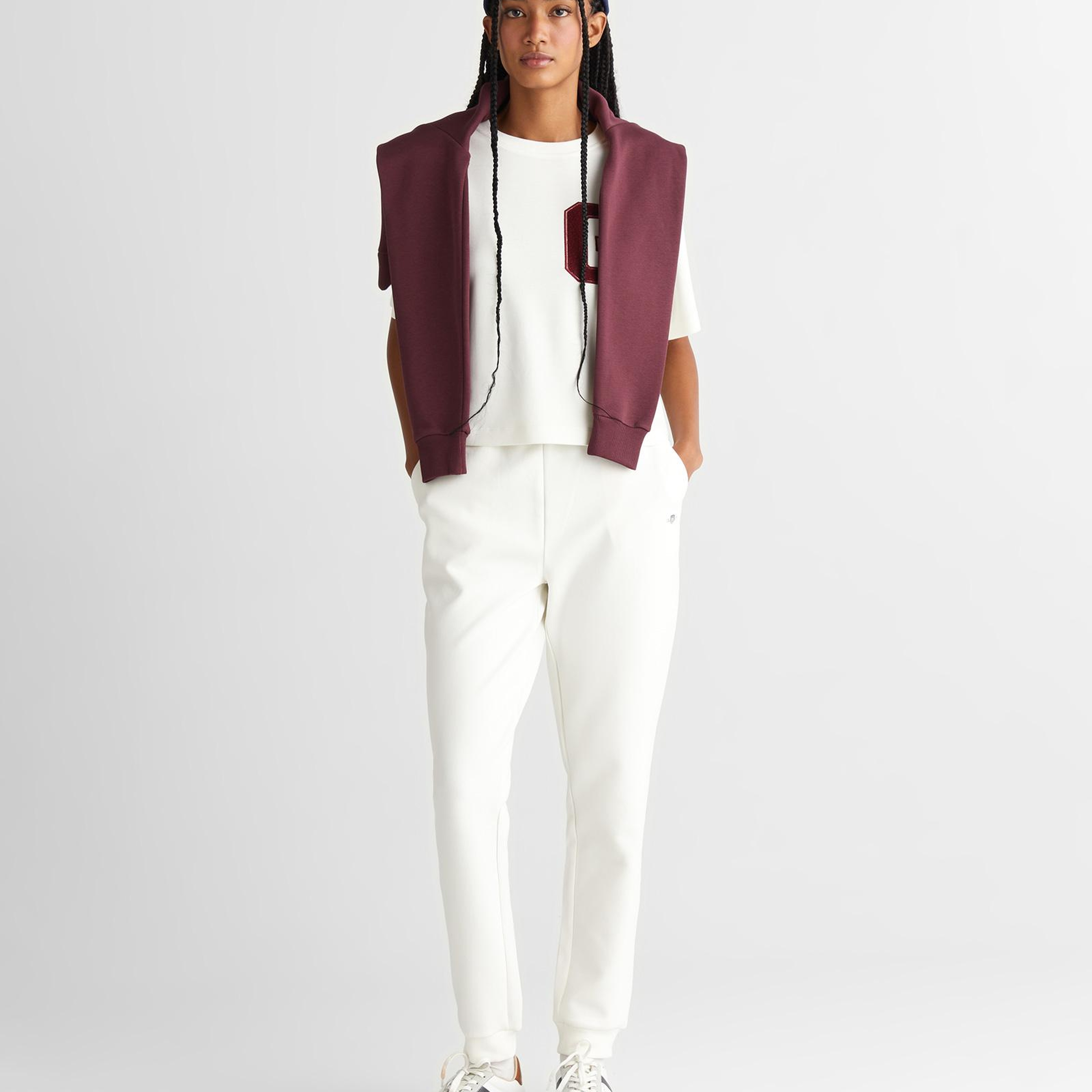 GANT Kadın Krem Relaxed Fit T-Shirt