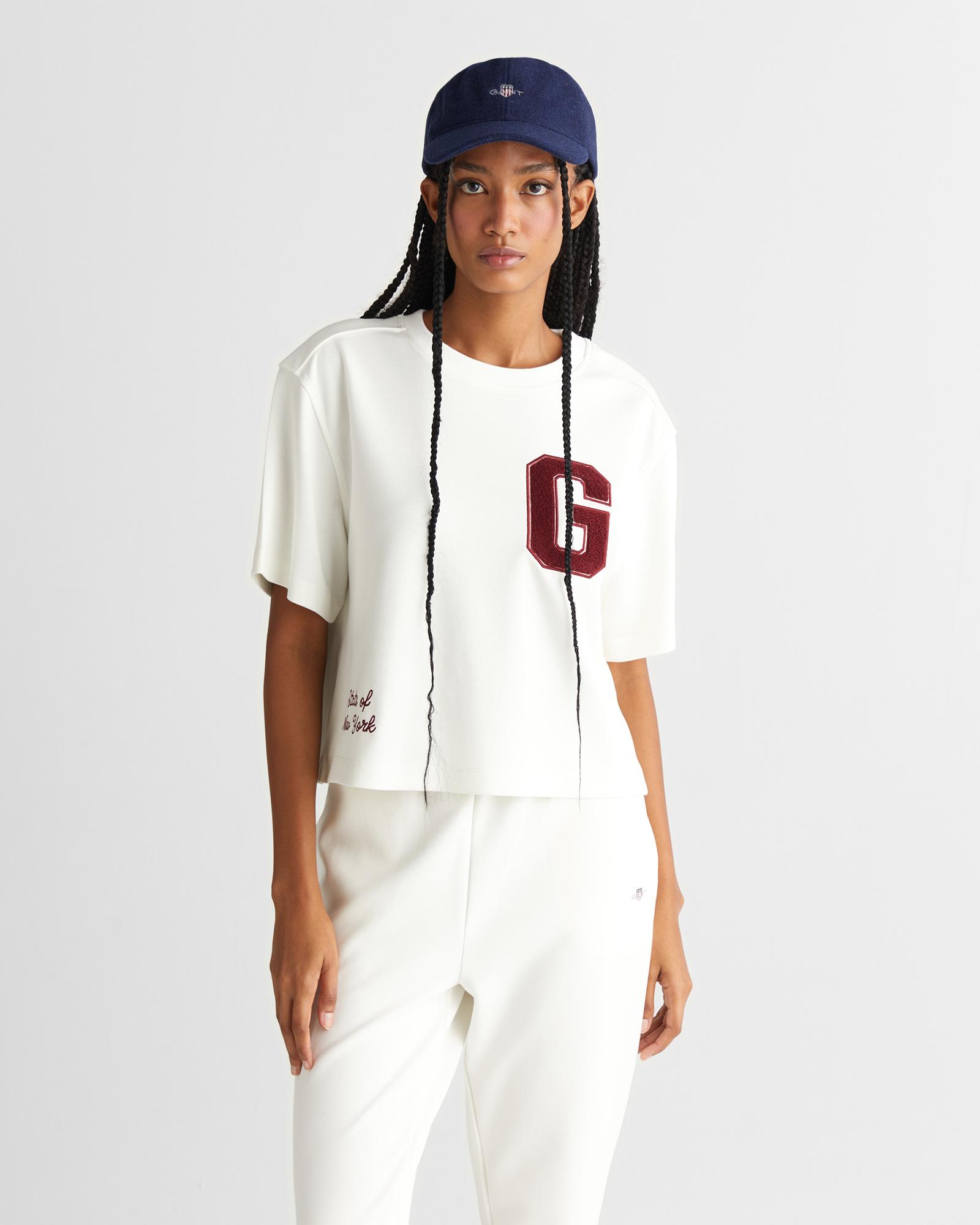 GANT Kadın Krem Relaxed Fit T-Shirt