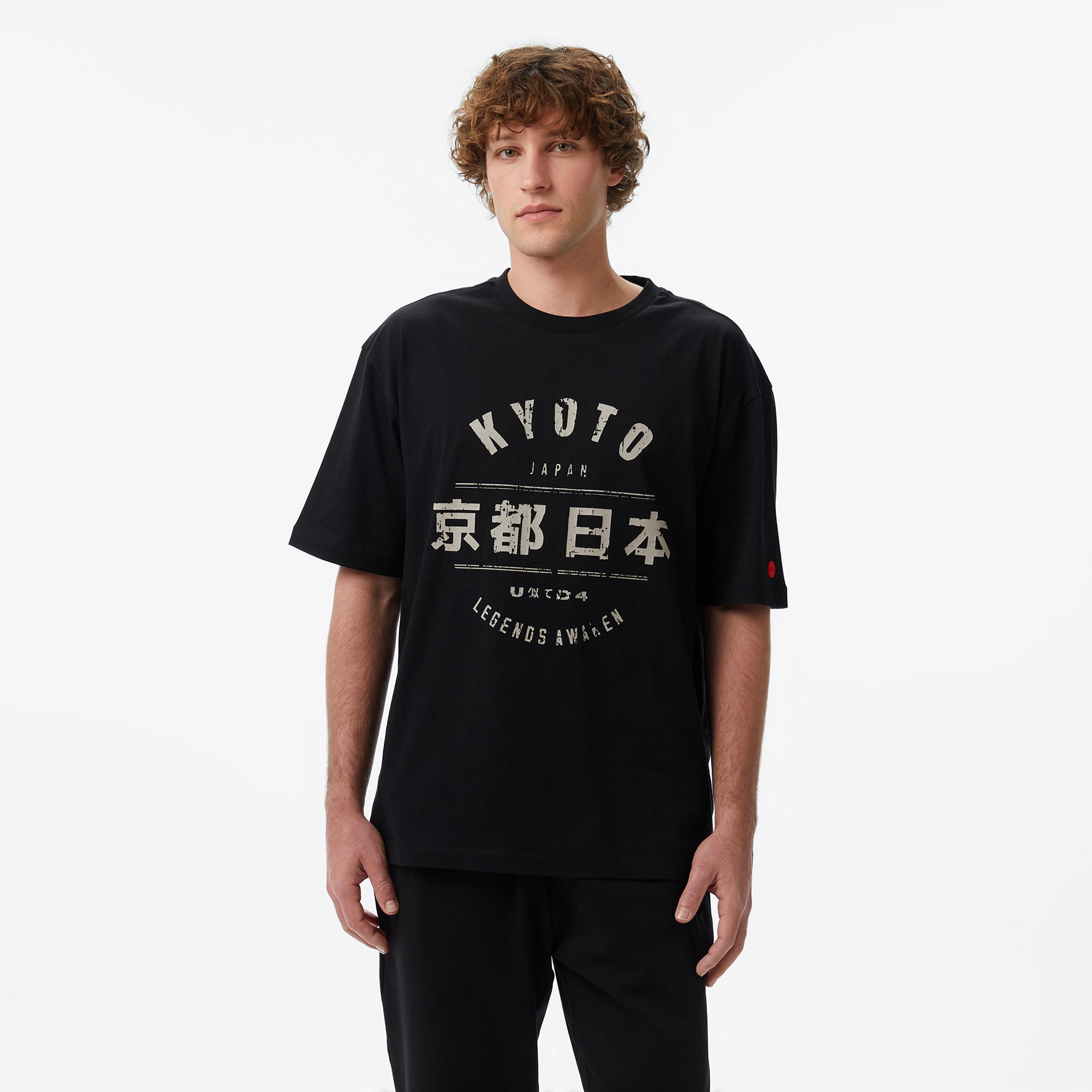 UNITED4 Regular Fit Erkek Siyah T-Shirt