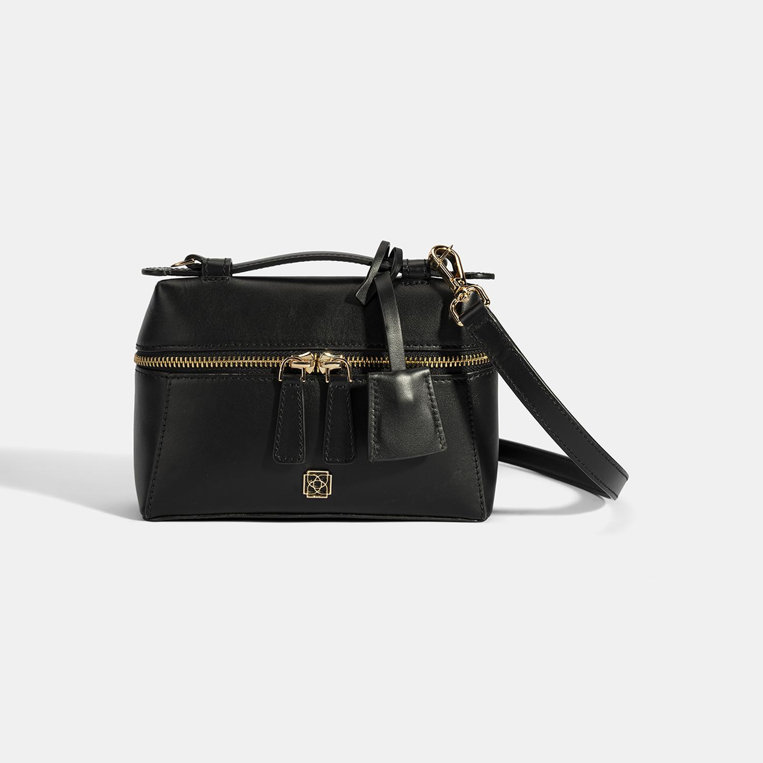 Kadın Siyah Mini Deri El Çantası