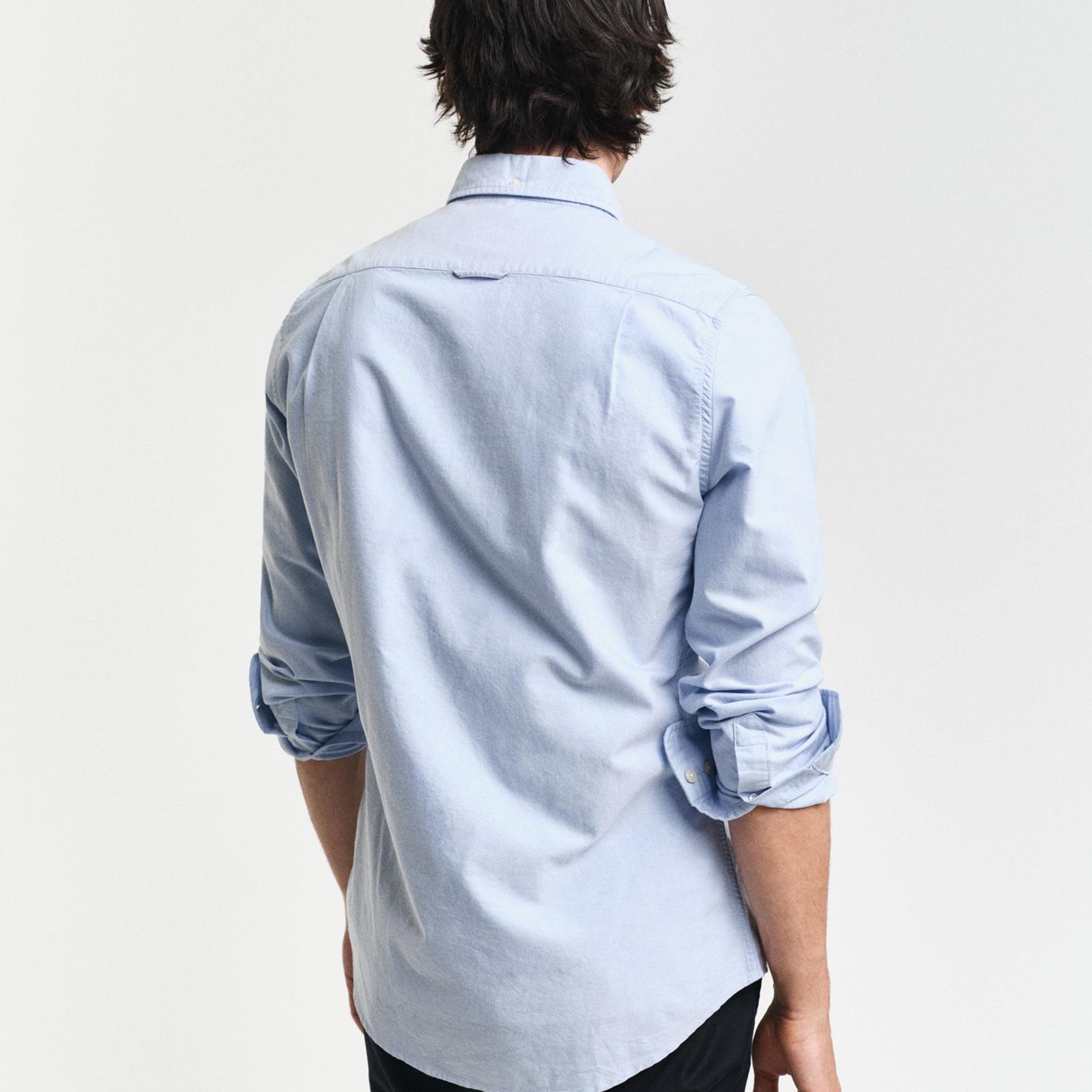 GANT Erkek Mavi Slim Fit Klasik Yaka Oxford Gömlek