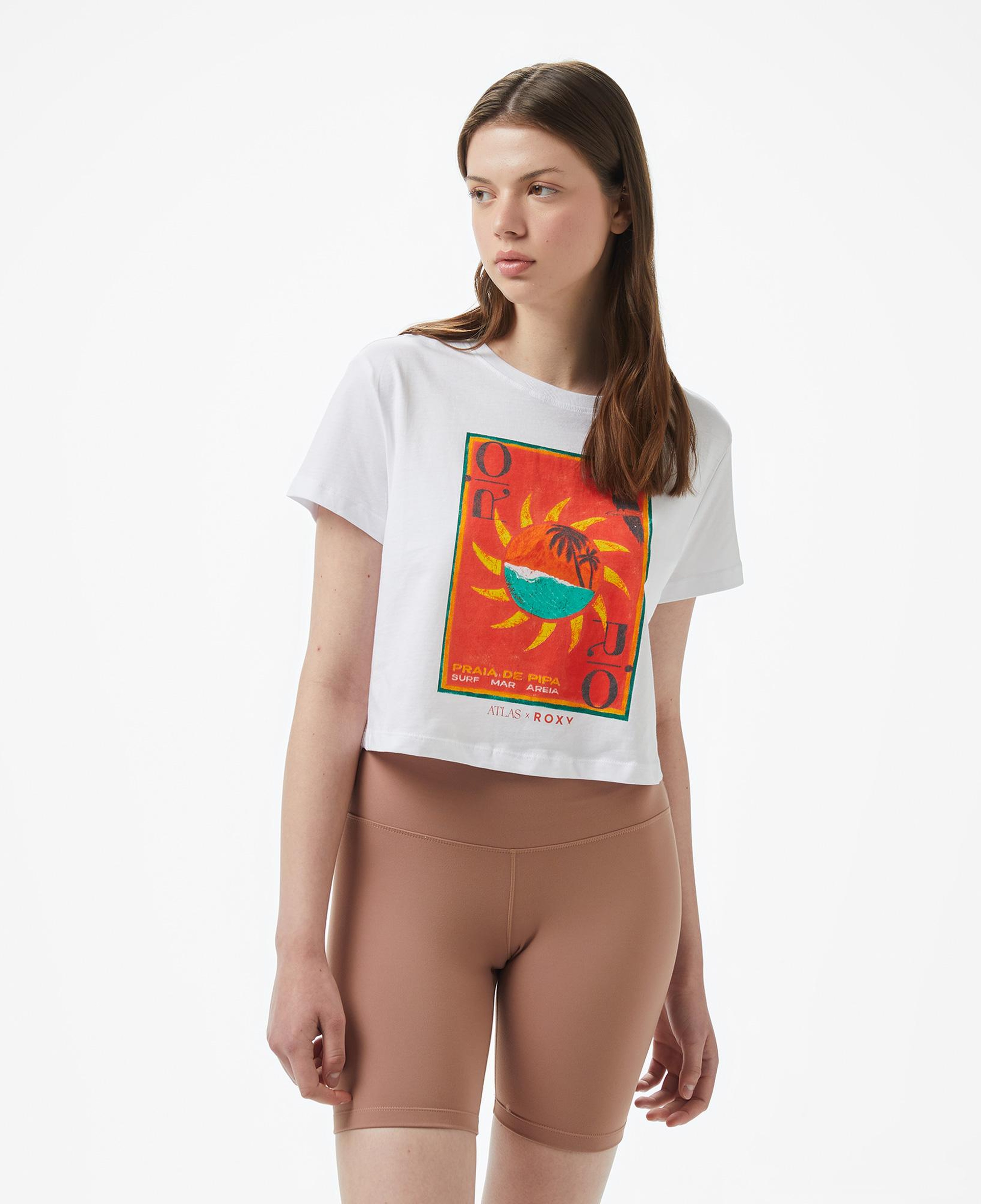 Roxy Atlas Oceanregular Kadın Beyaz Crop T-Shirt