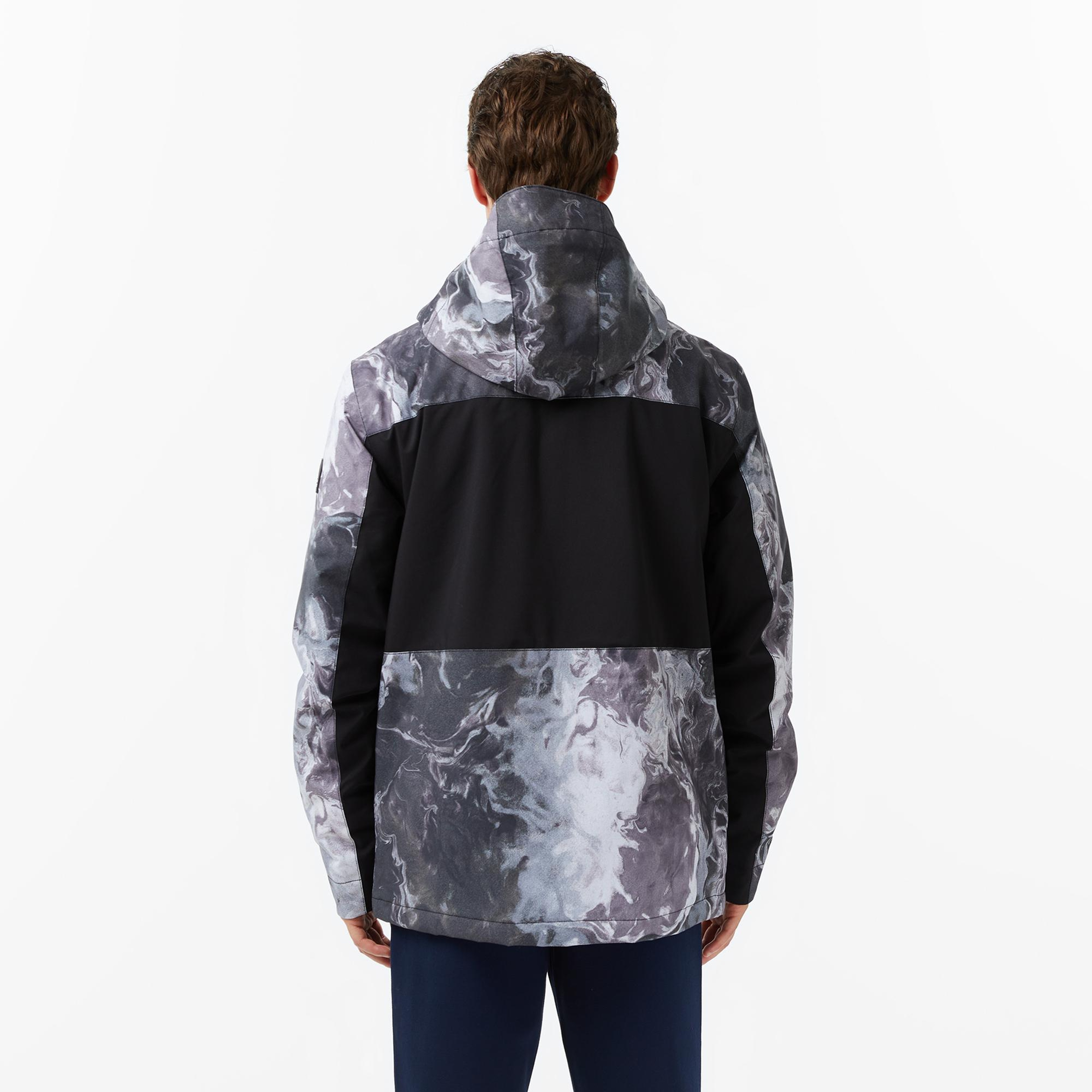 Quiksilver Sycamore Printed Erkek Gri Kayak Montu