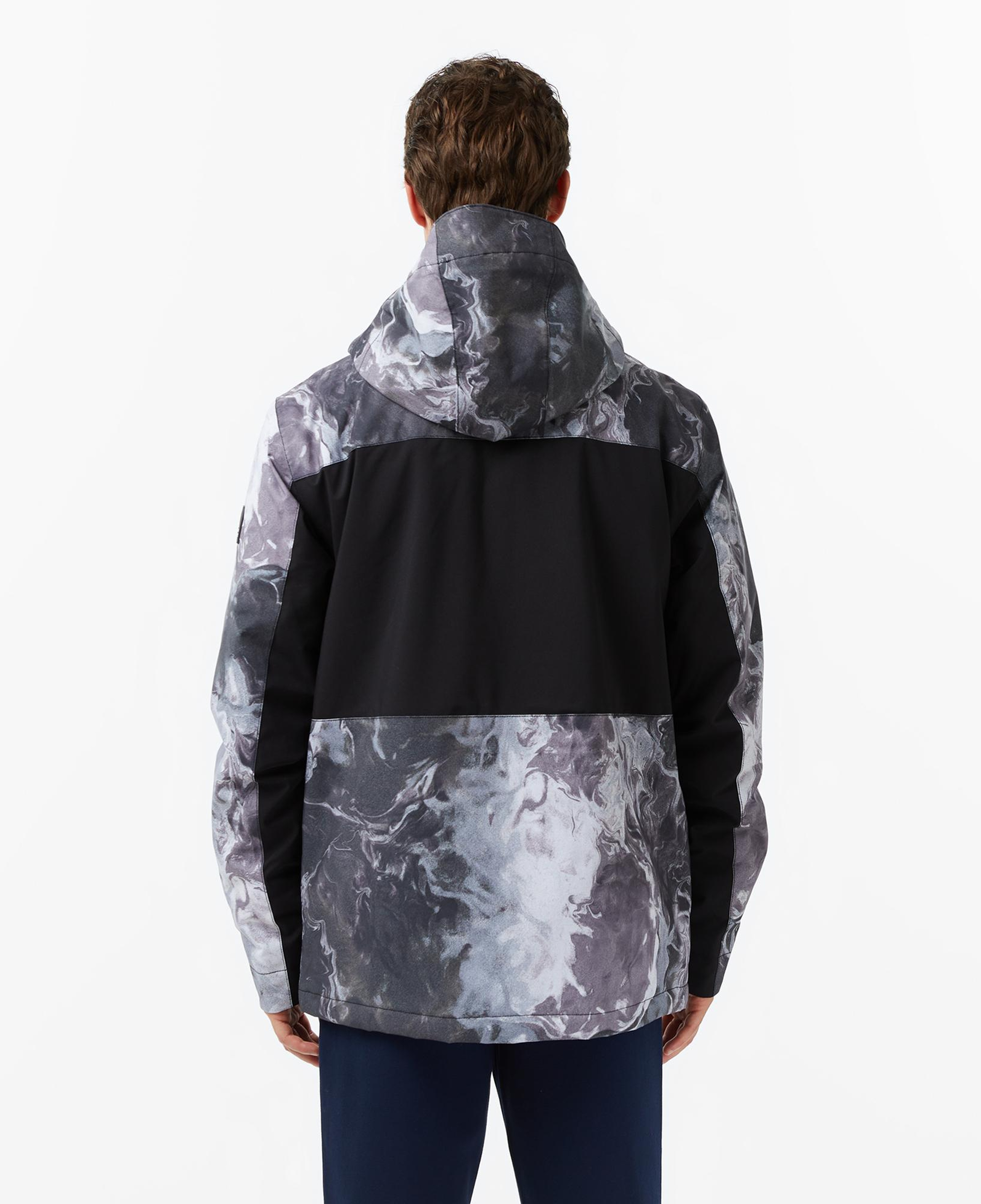 Quiksilver Sycamore Printed Erkek Gri Kayak Montu