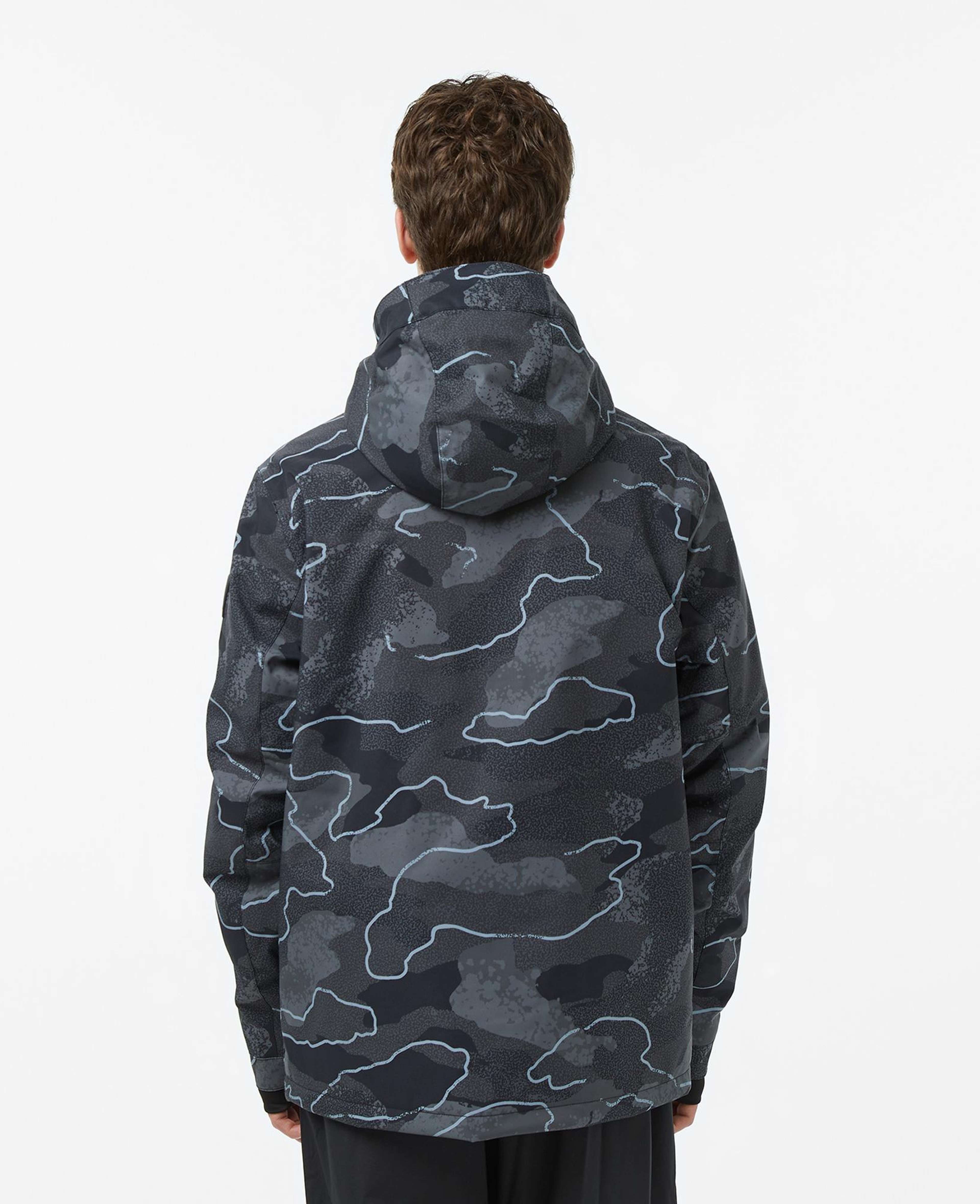 Quiksilver Mission Printed Block Erkek Gri Kayak Montu