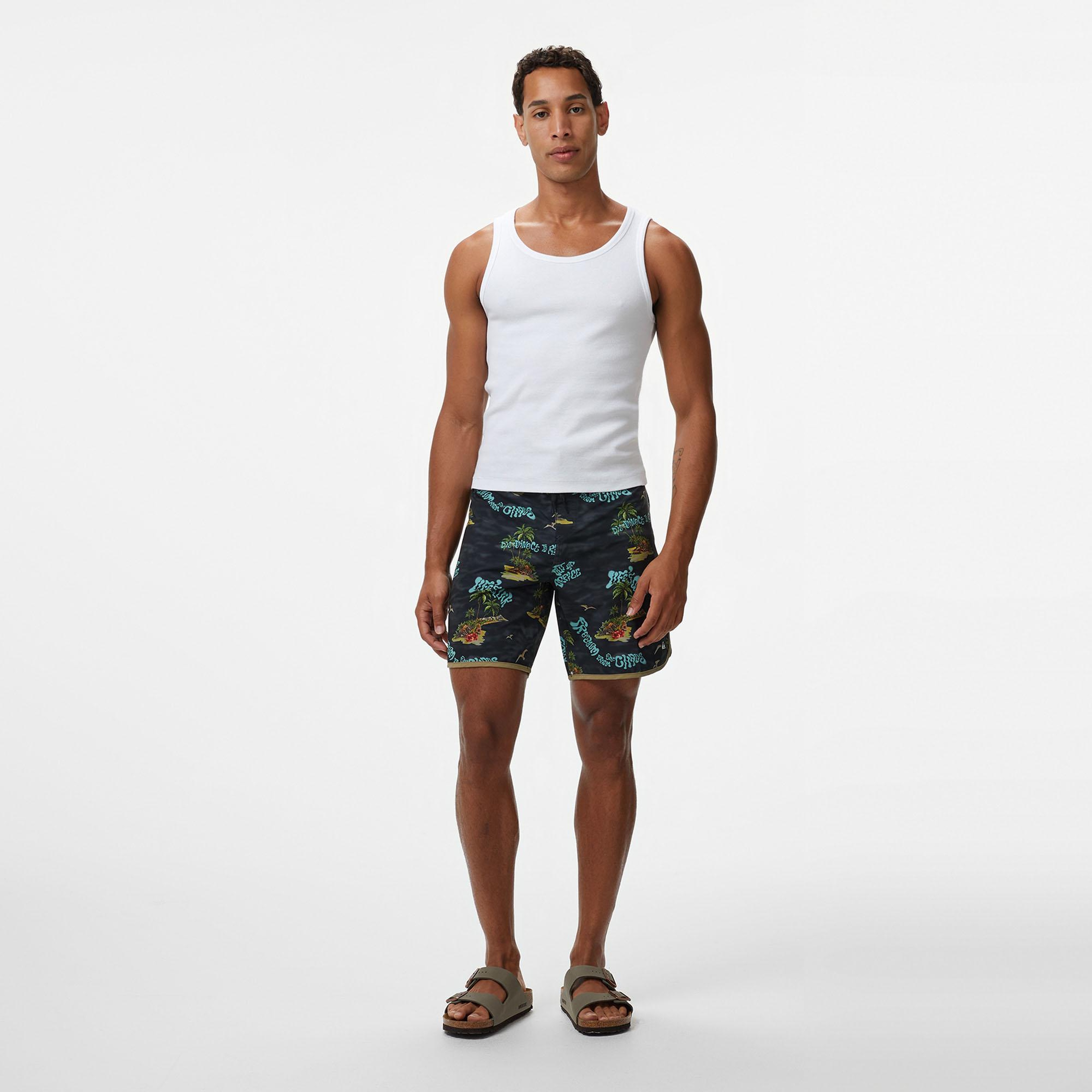 Quiksilver Surfsilk Scallop 18 Erkek Siyah Deniz Şortu