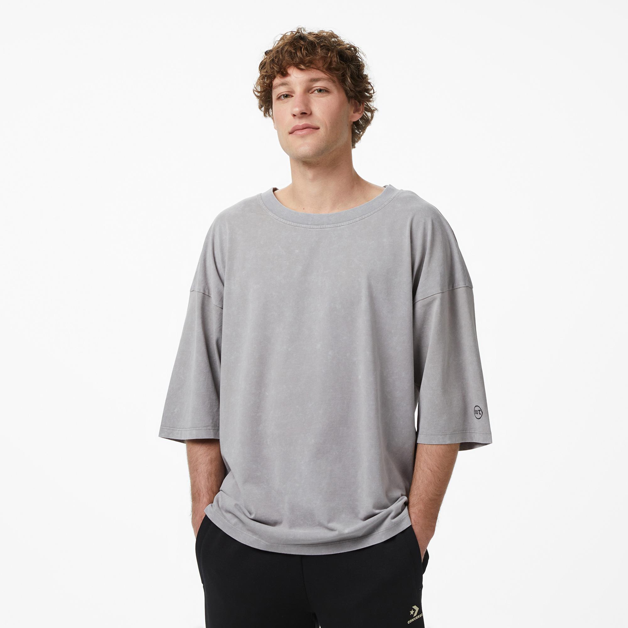 UNITED4 Oversize Fit Erkek Gri T-Shirt