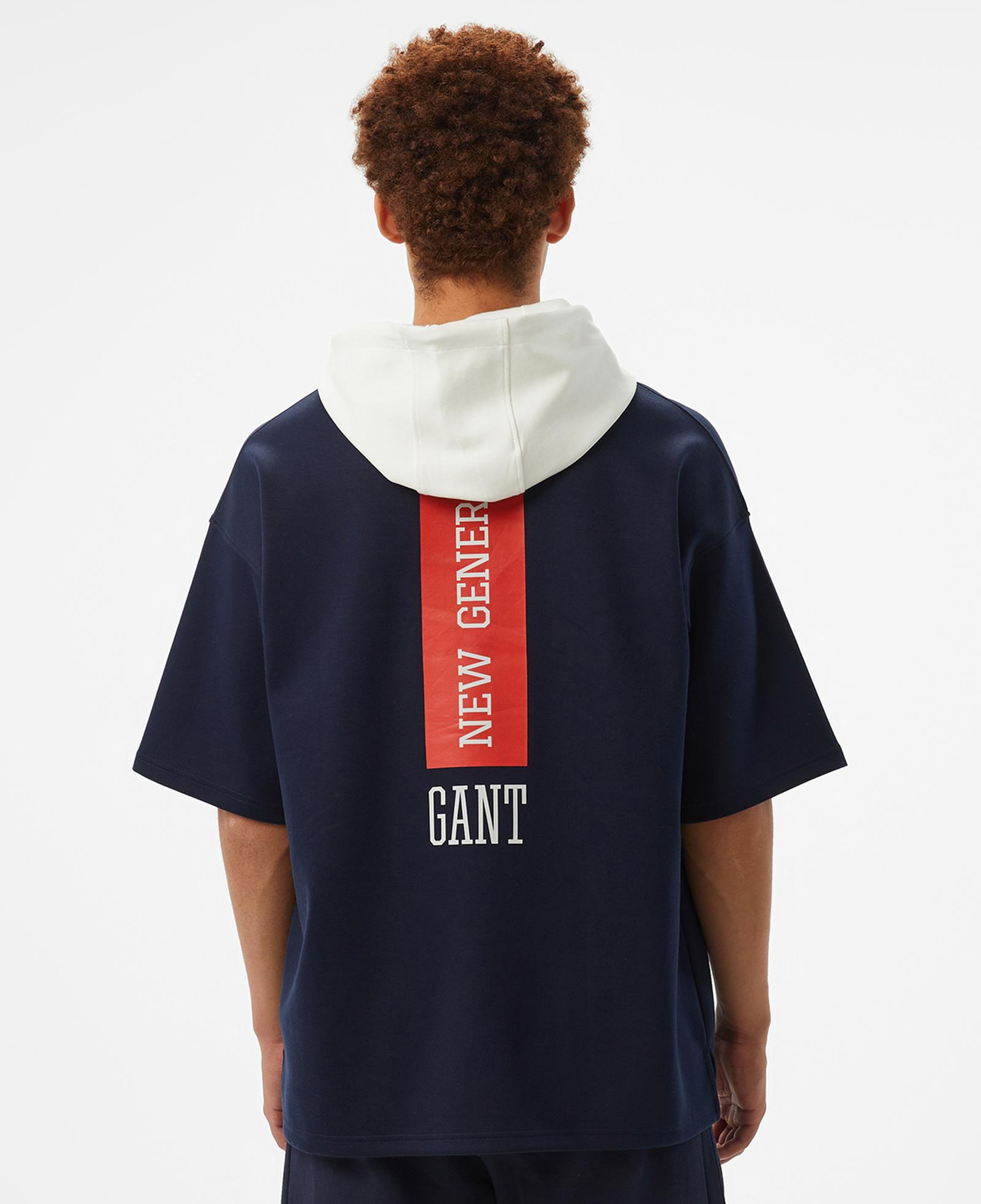 GANT Erkek Lacivert Kapüşonlu T-Shirt