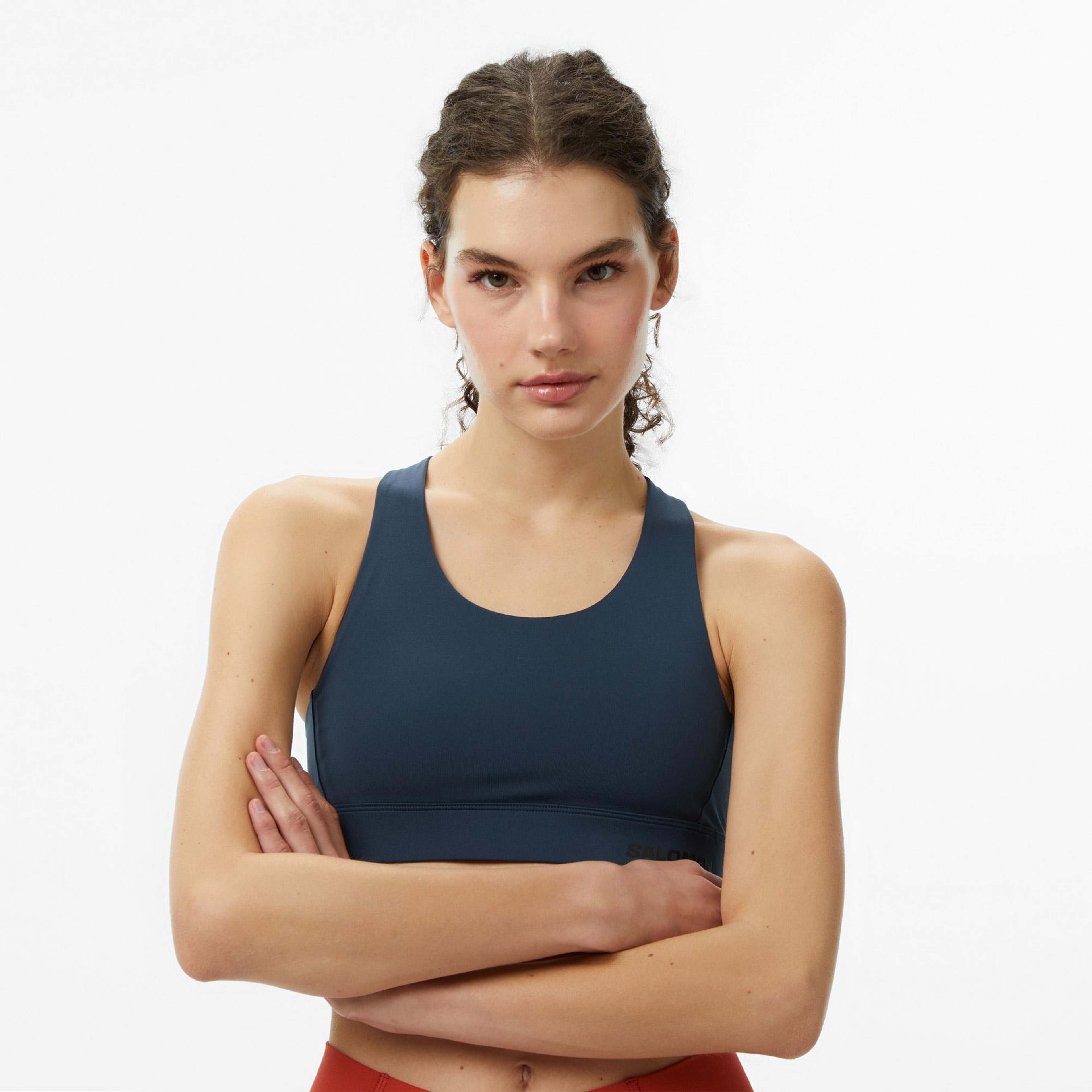 Salomon Cross Run Kadın Gri Antrenman Bra