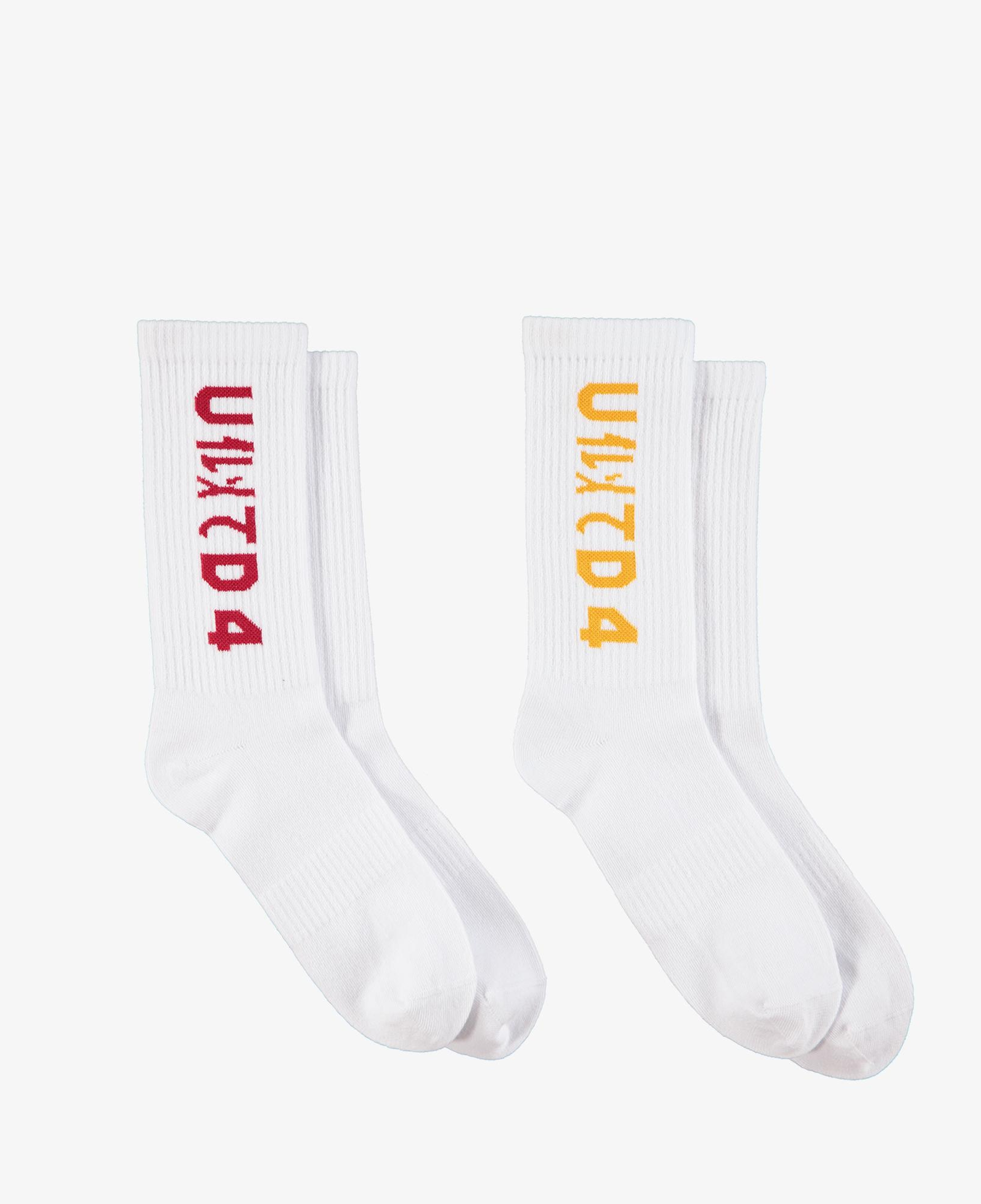 UNITED4 Unisex Beyaz 2'li Çorap