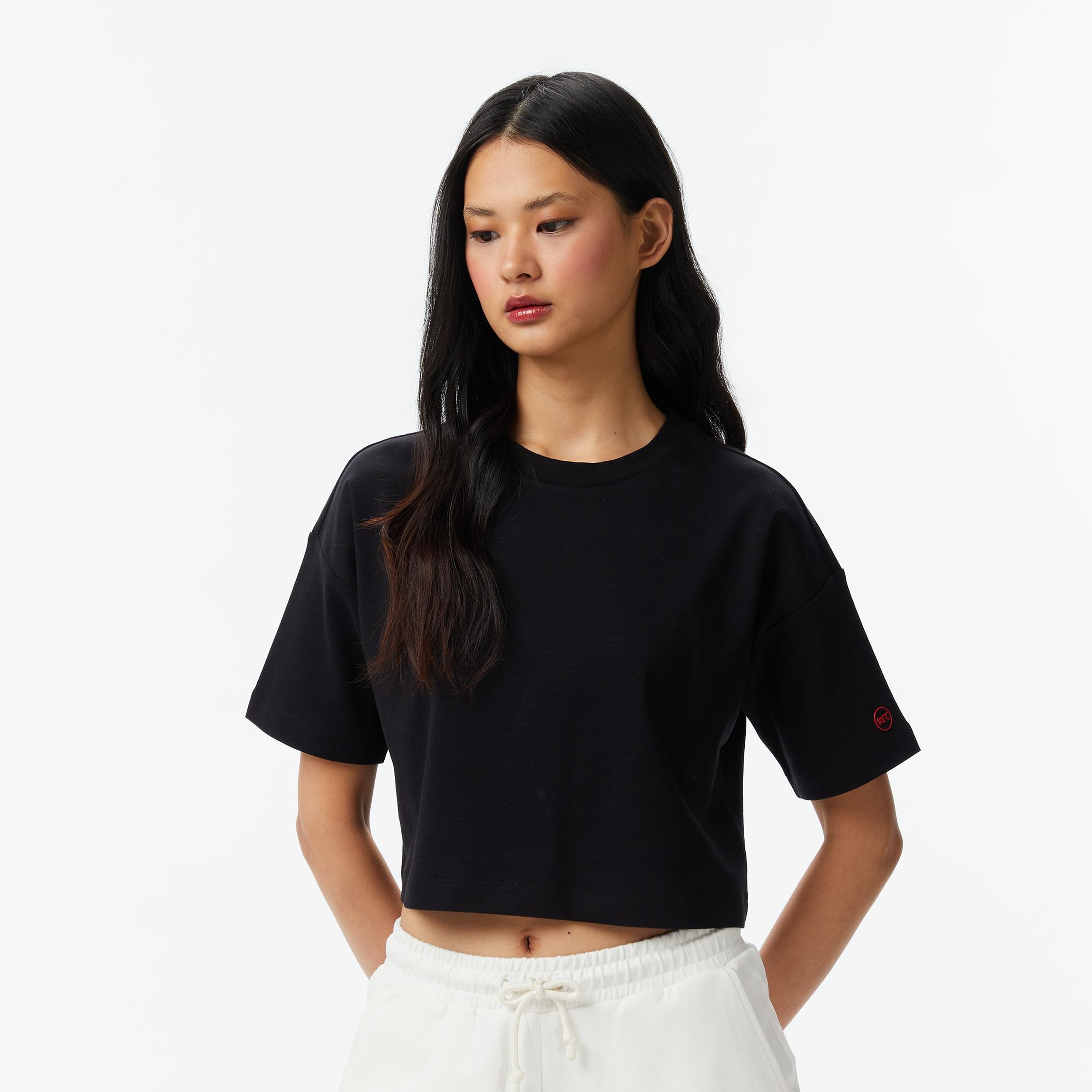 UNITED4 Regular Fit Kadın Siyah T-Shirt