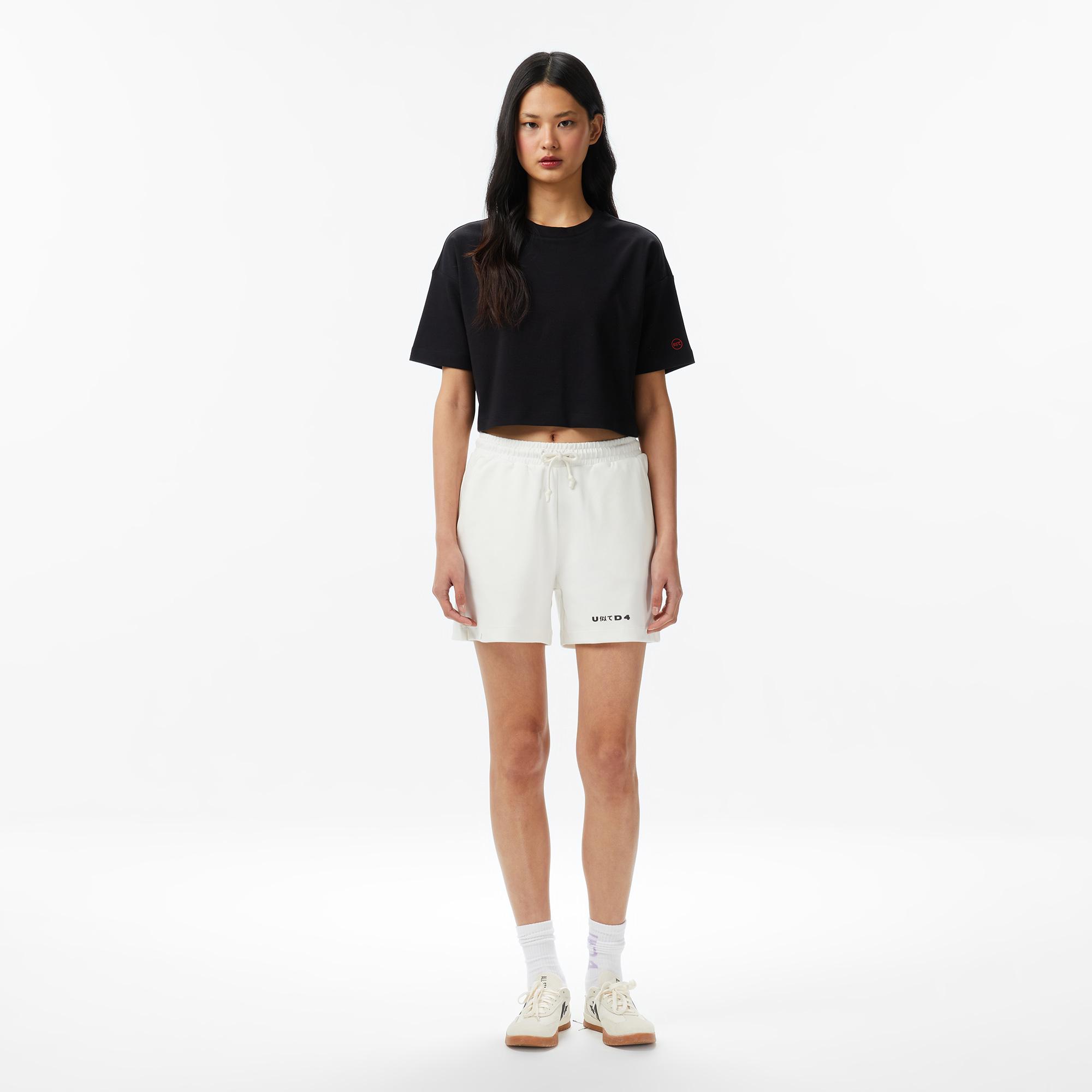 UNITED4 Regular Fit Kadın Siyah T-Shirt