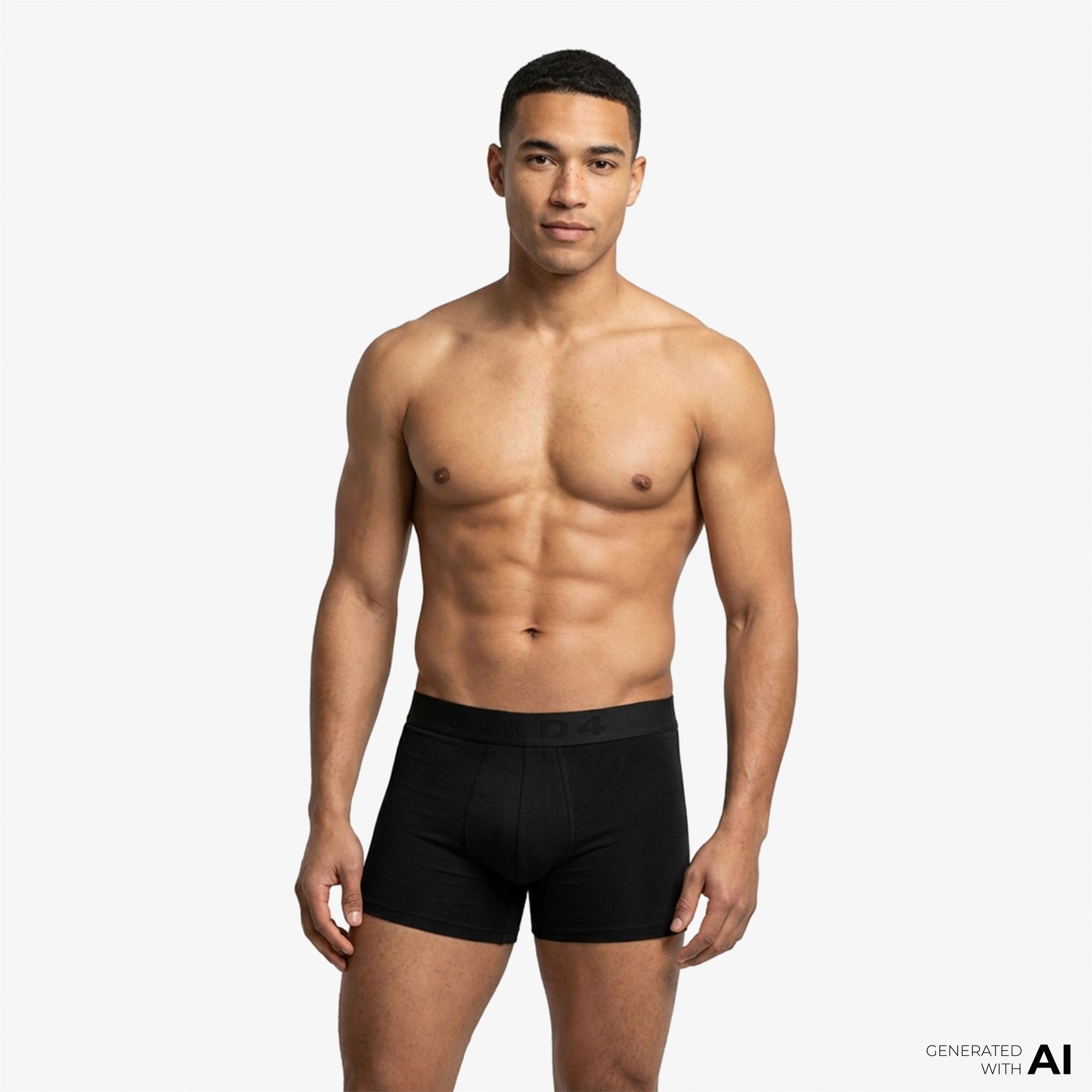 UNITED4 Classic Erkek Siyah/Gri 3'lü Boxer