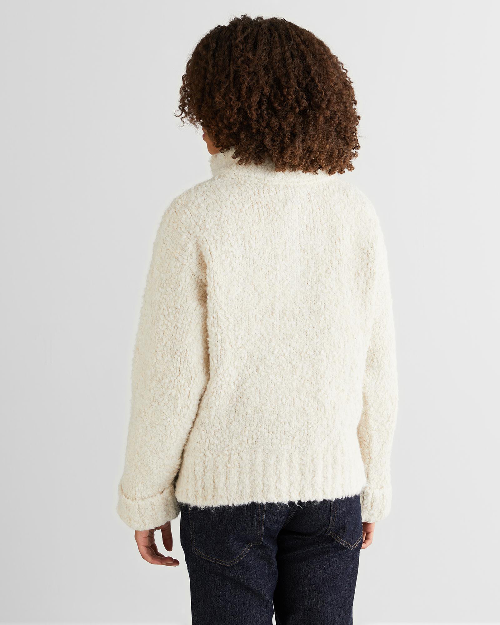 GANT Kadın Krem Relaxed Fit Yarım Fermuarlı Triko