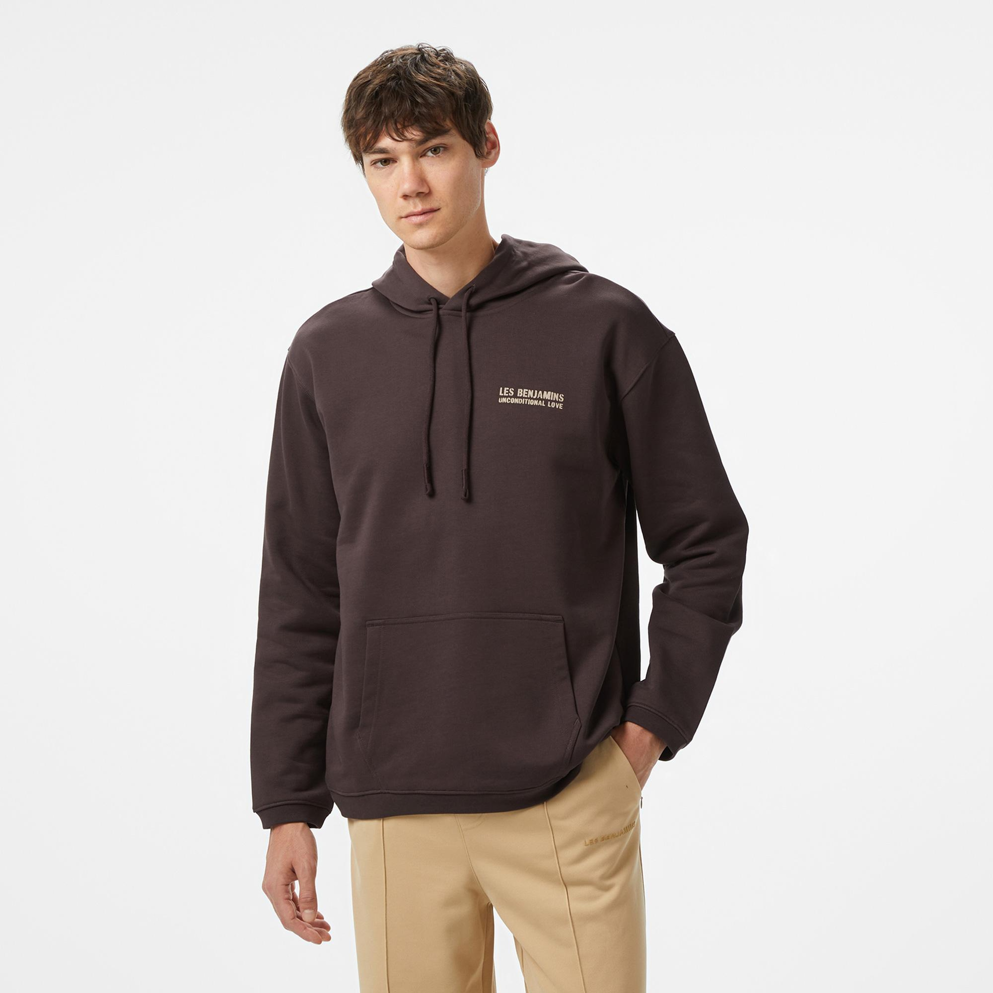 Les Benjamins Erkek Kahverengi Hoodie