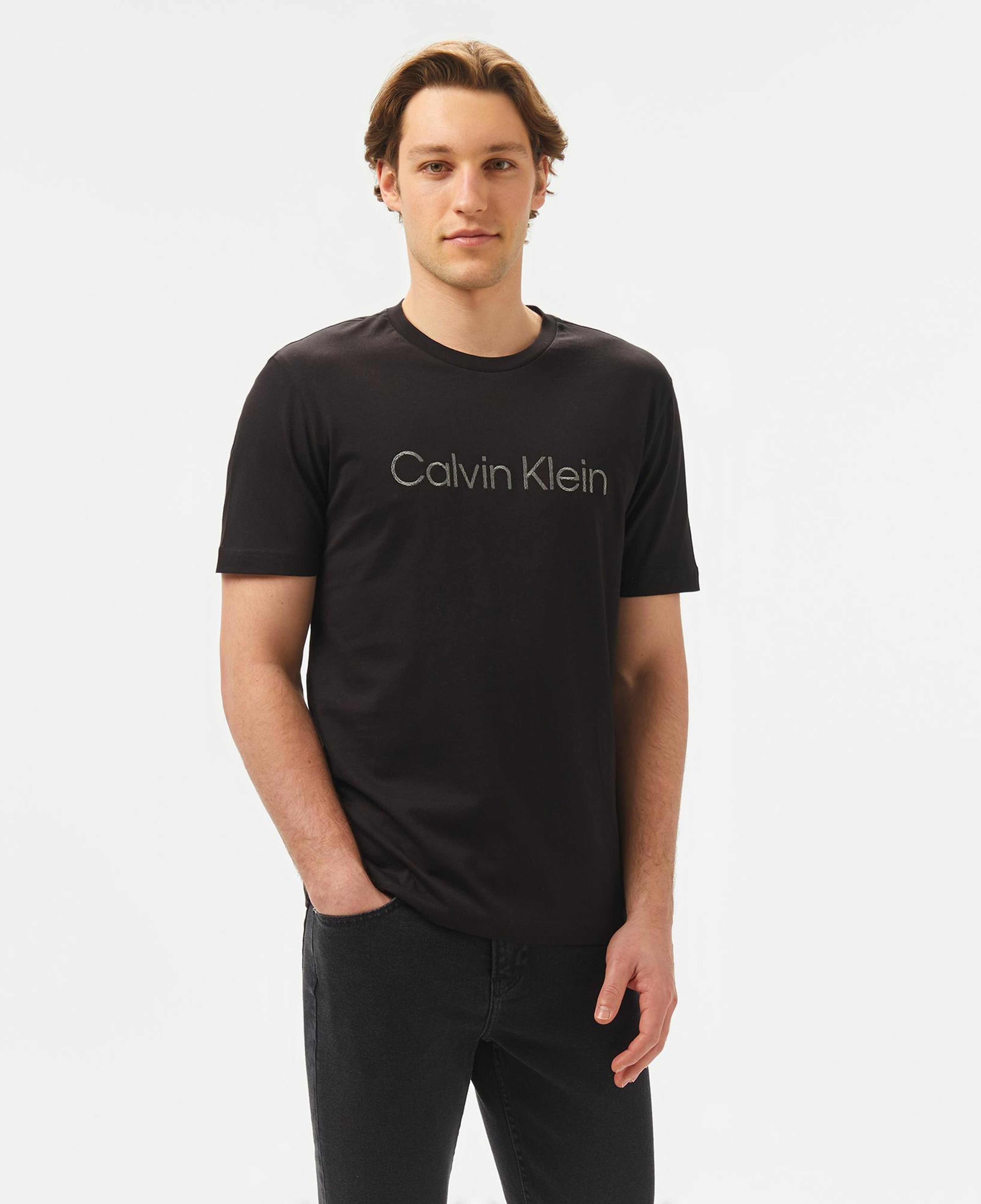 Calvin Klein Logo Erkek Siyah T-Shirt