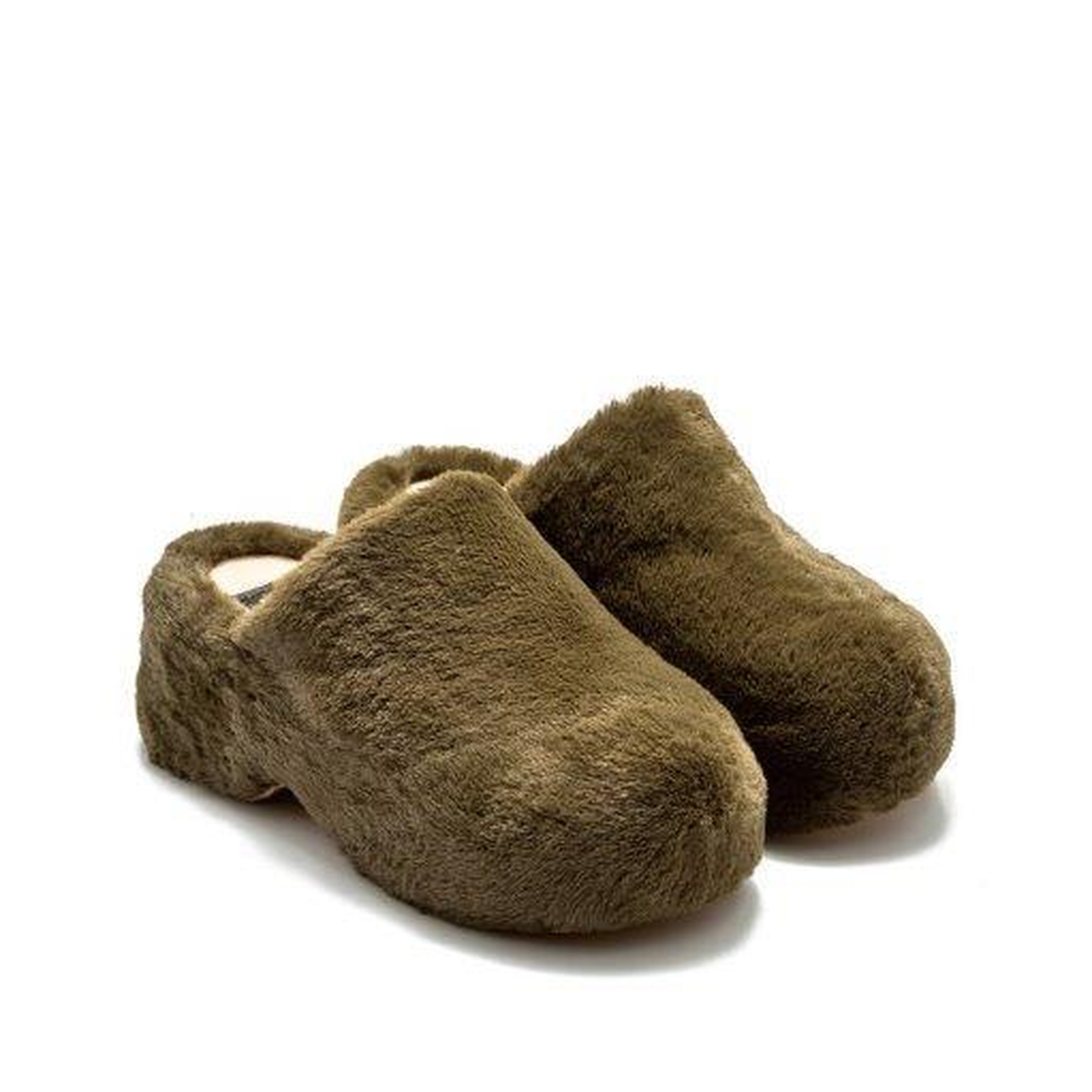 Lilo Peluş Kadın Topuklu Ev Terliği Haki 36/40