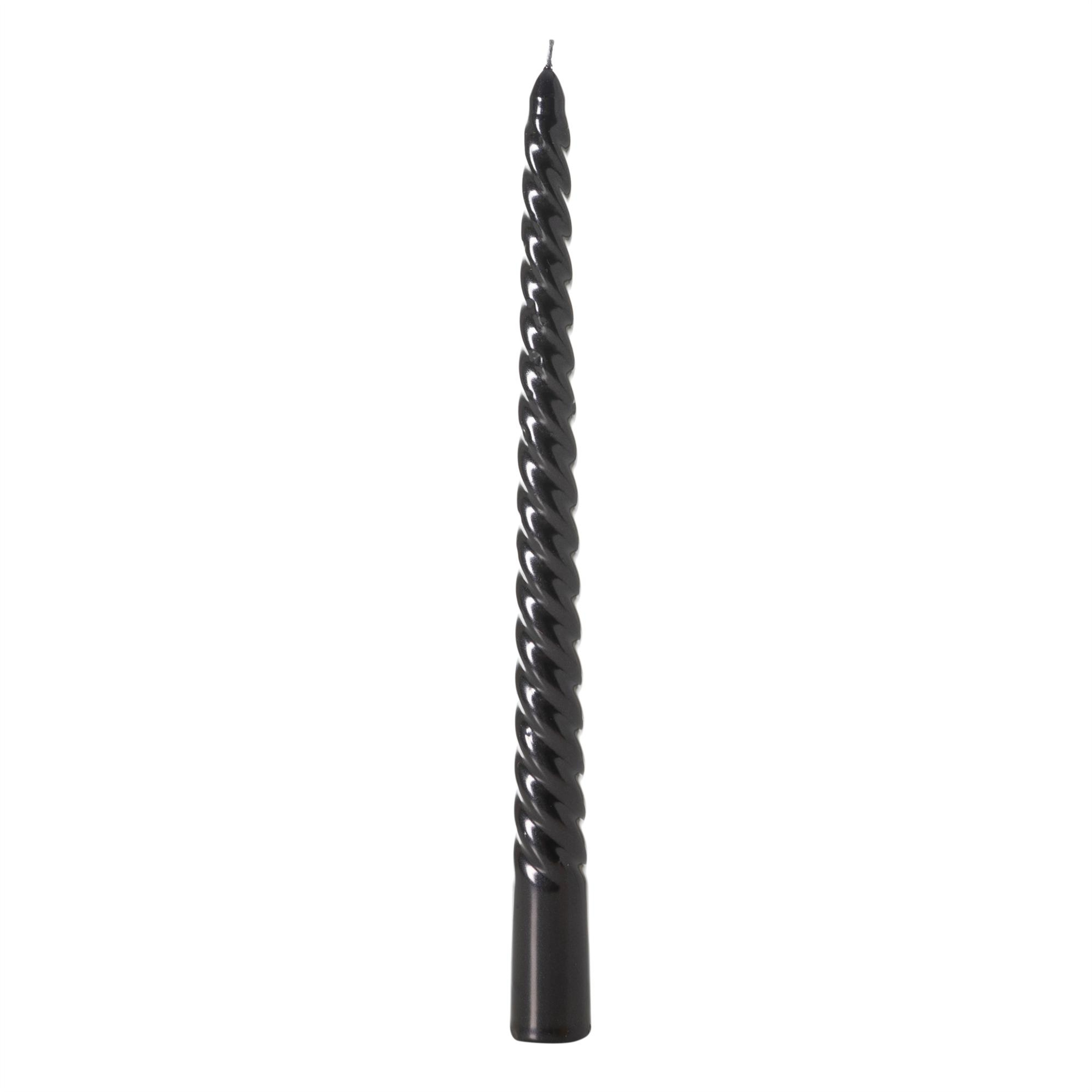 2Lİ BURGULU ŞAMDAN MUM SİYAH 25CM