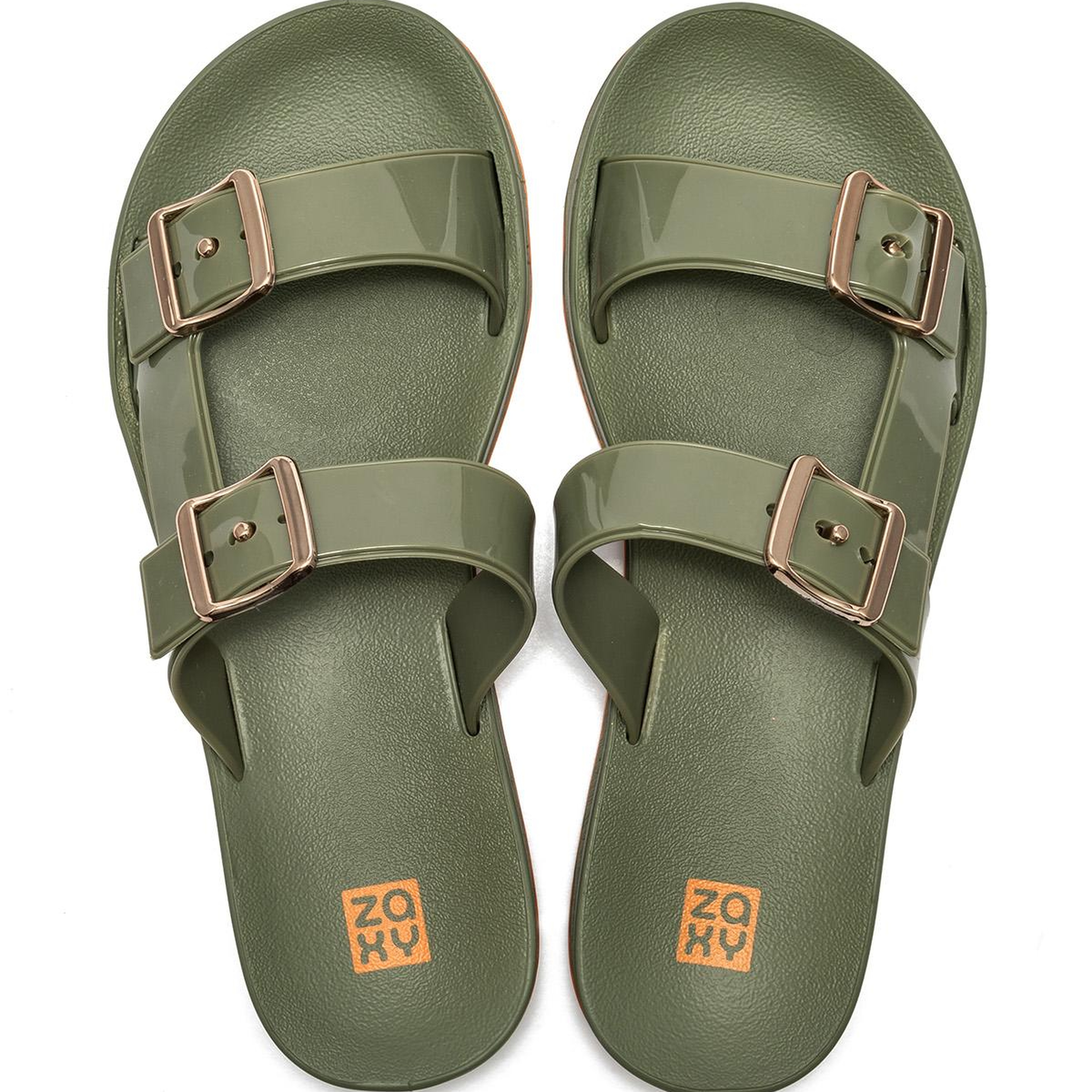 Flash Slide Çift Bantlı Kadın Terlik Haki 35/40