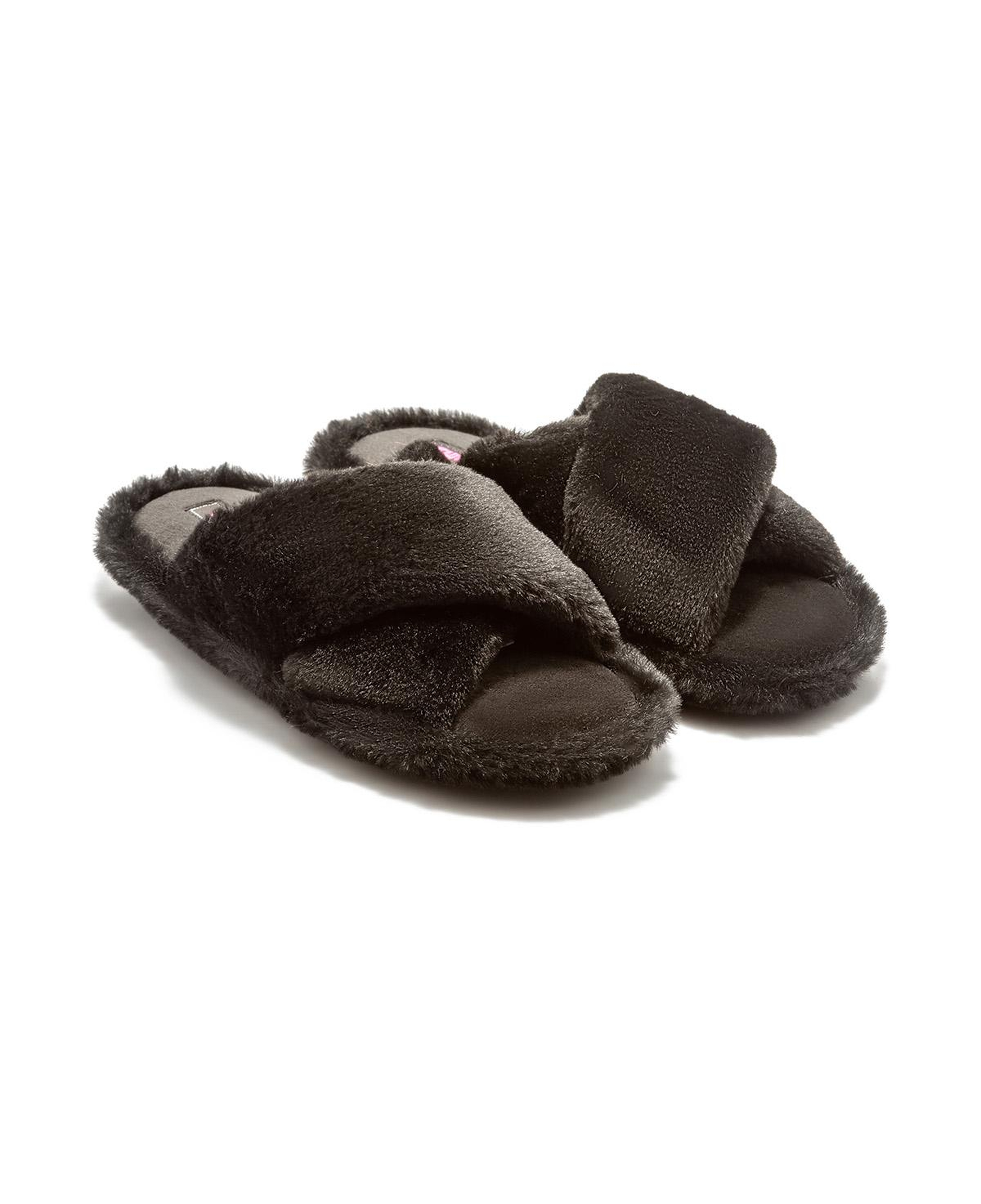Çapraz Peluş Kadın Ev Terliği Siyah 36/41