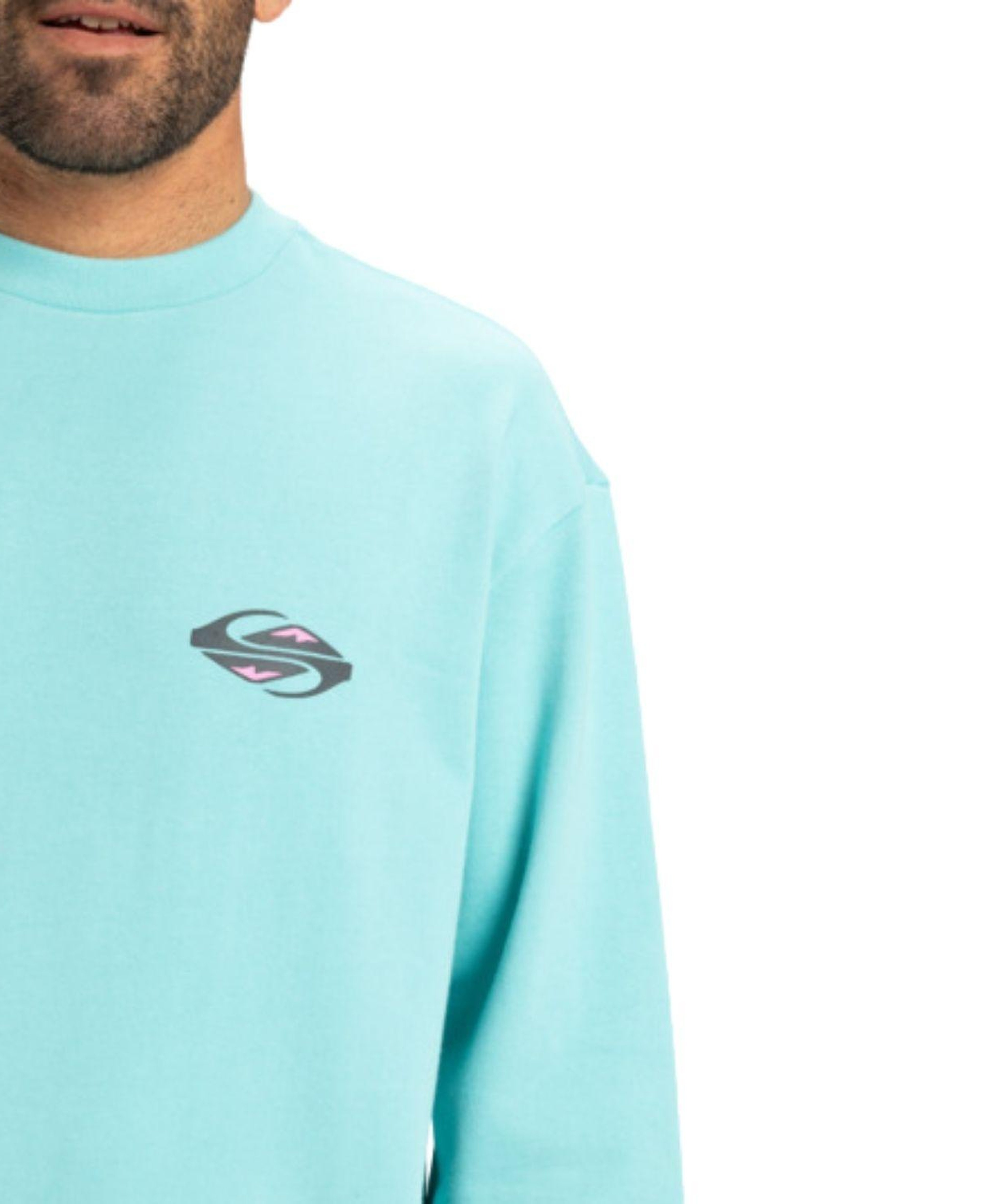 Quiksilver Spin Cycle Crew Erkek Mavi Sweatshirt
