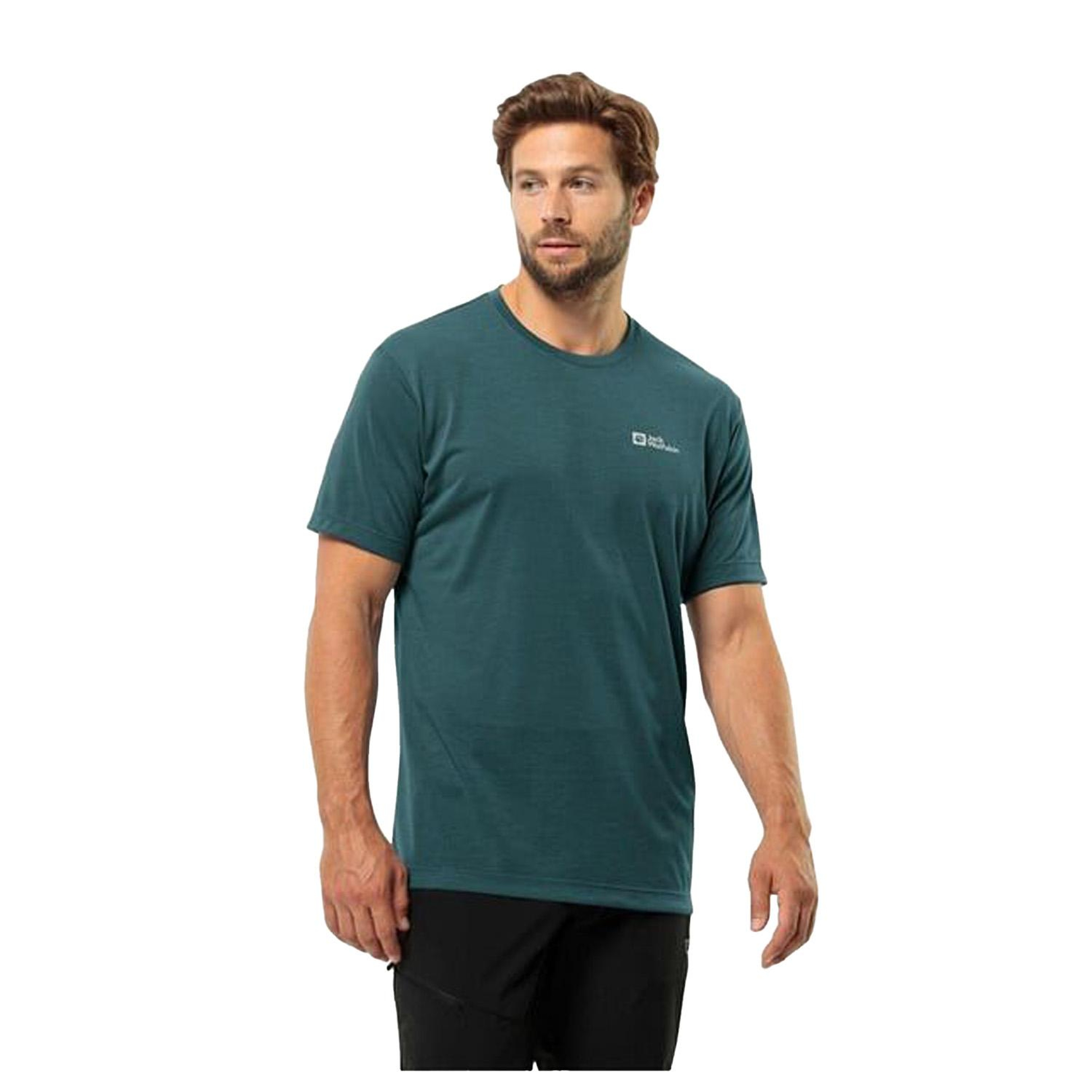 Jack Wolfskin Vonnan Erkek Yeşil Tişört