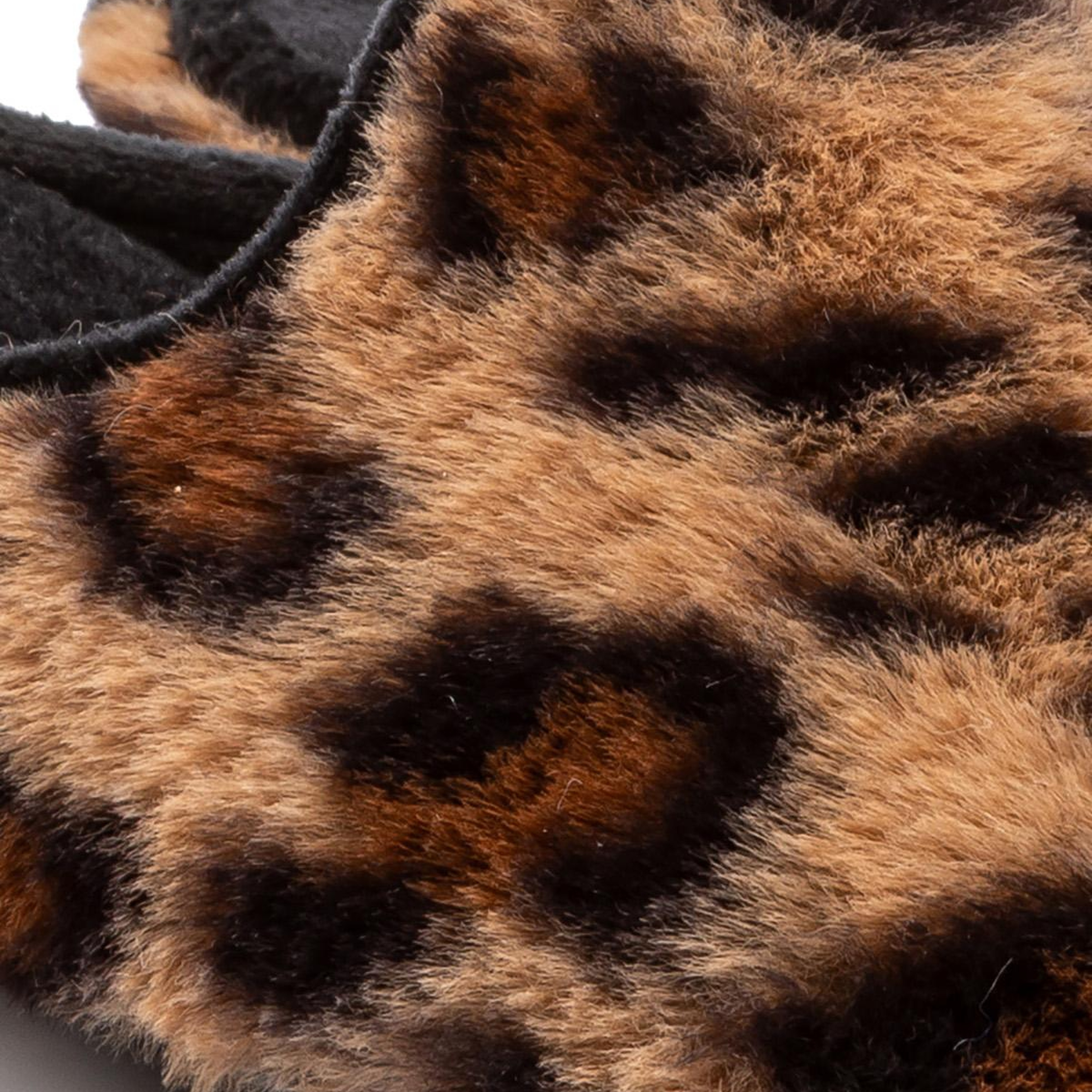 Leopar Kadın Peluş Ev Terliği Siyah 37/41