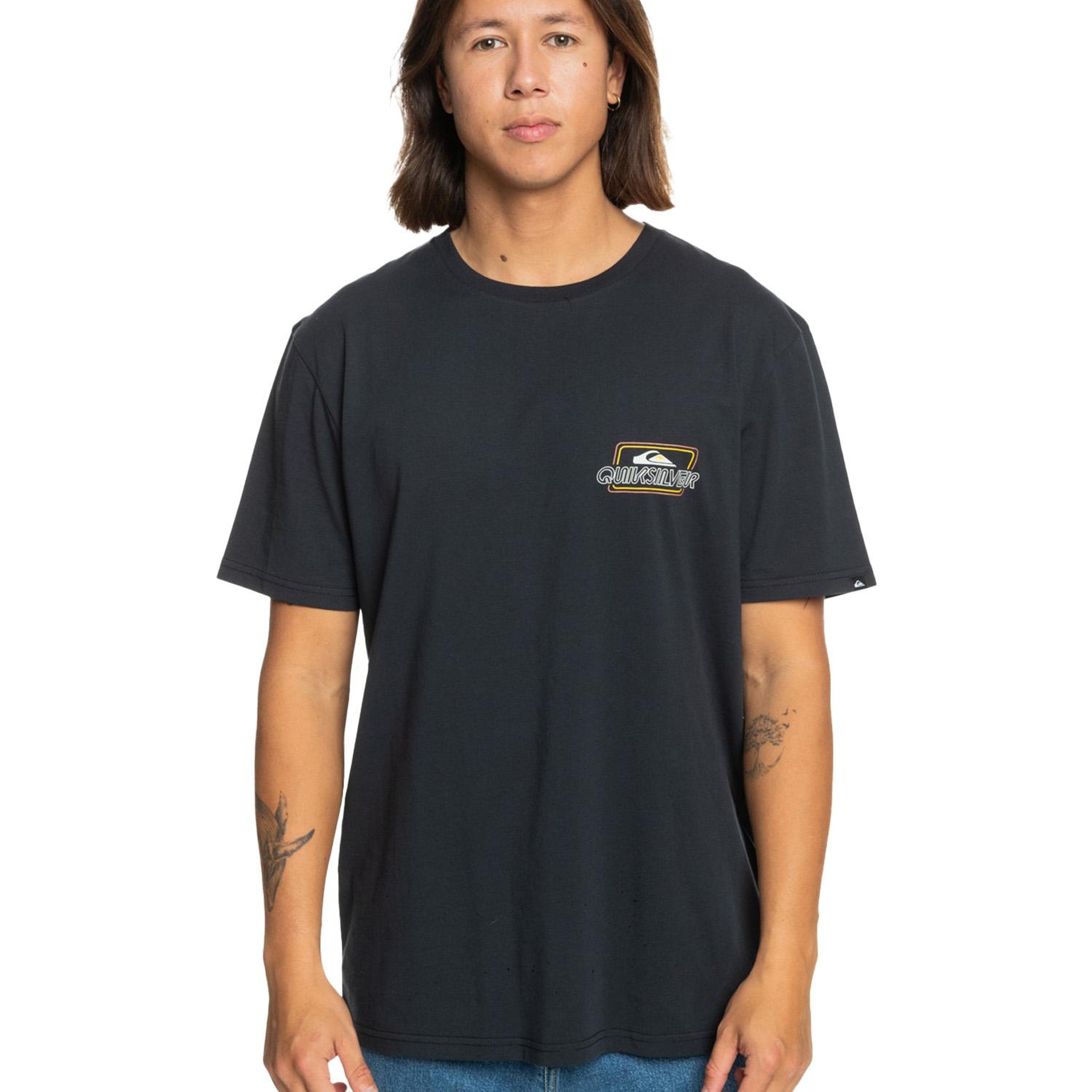 Quiksilver Line By Line Erkek Siyah Tişört