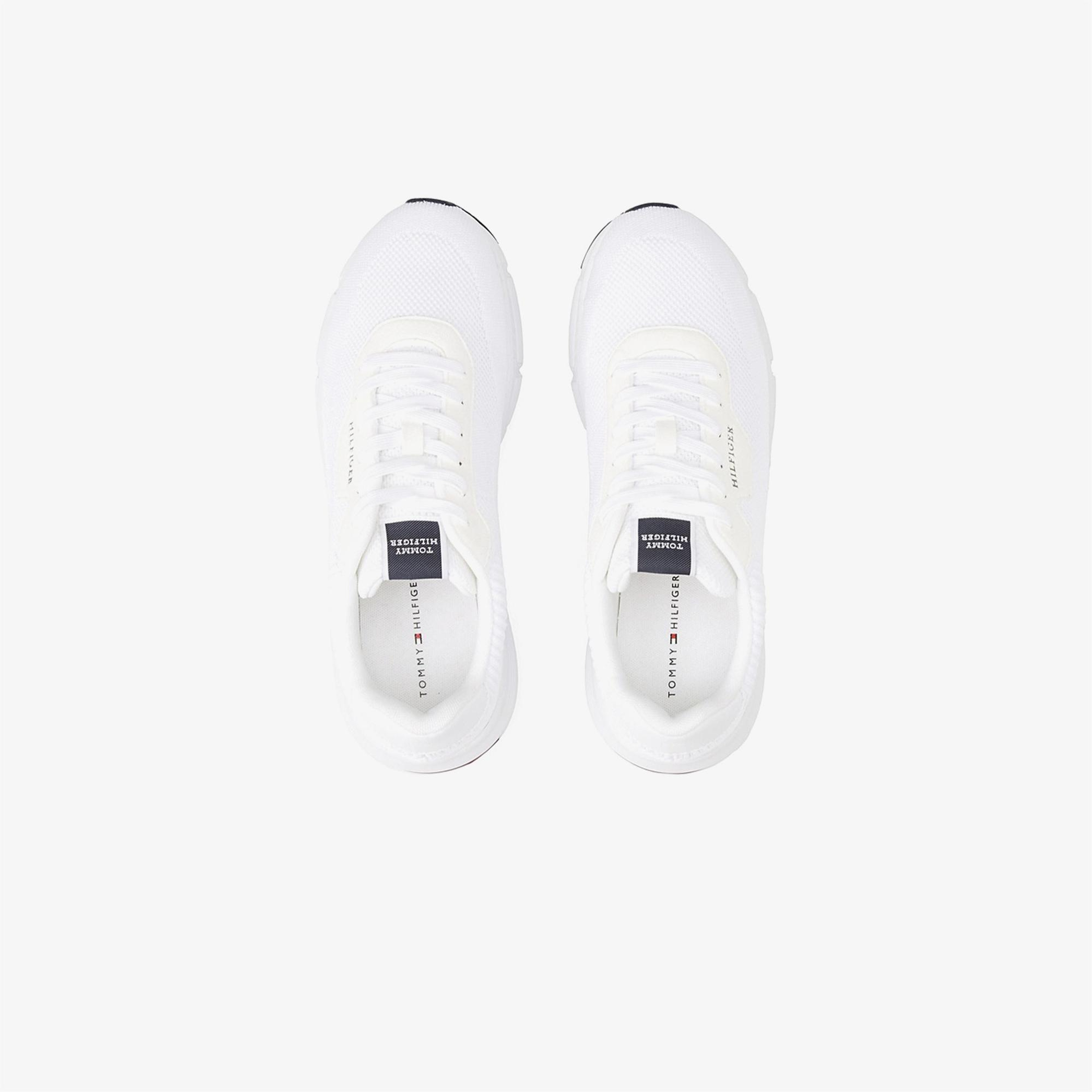 Tommy Hilfiger Lightweight Rwb Knit Erkek Beyaz Sneaker
