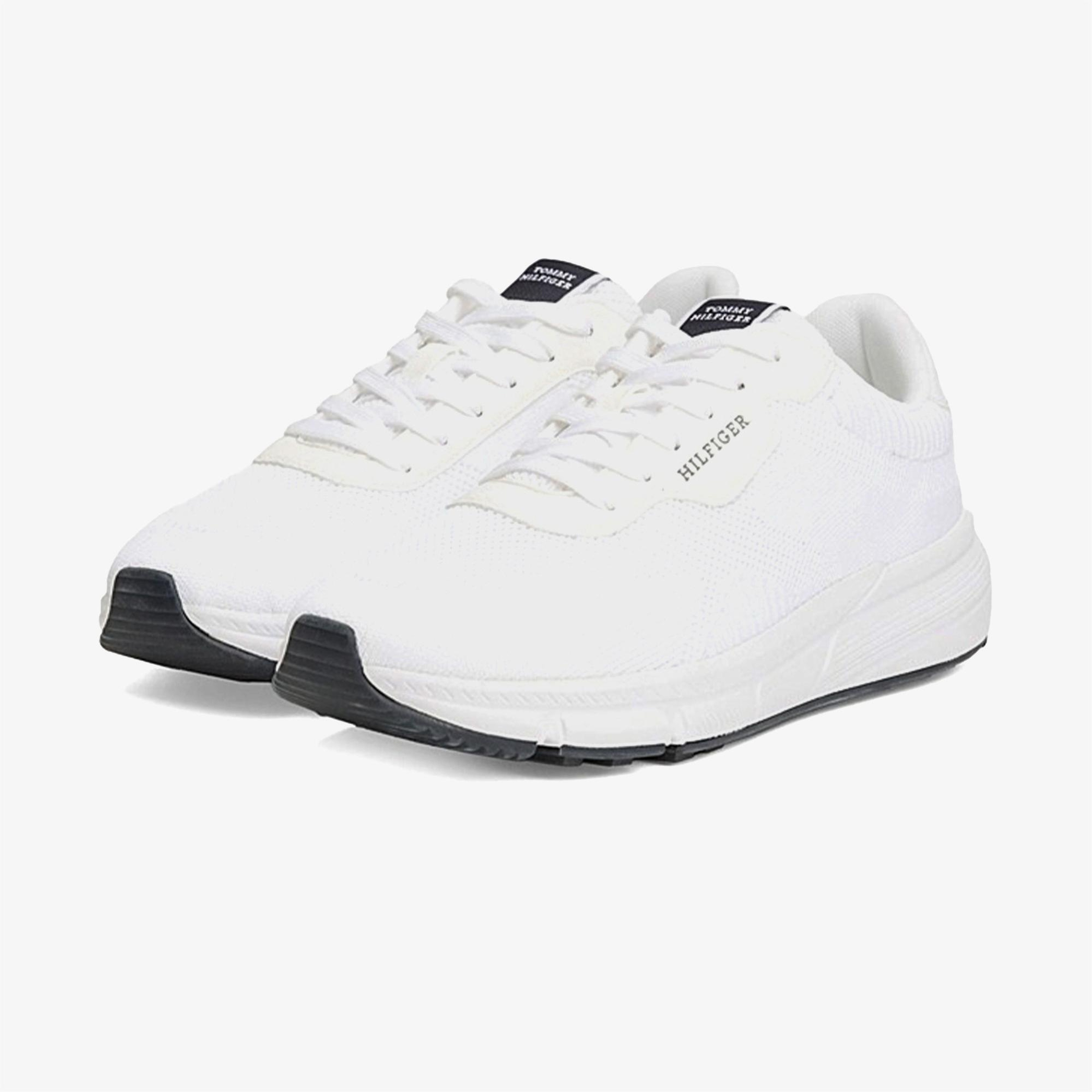 Tommy Hilfiger Lightweight Rwb Knit Erkek Beyaz Sneaker