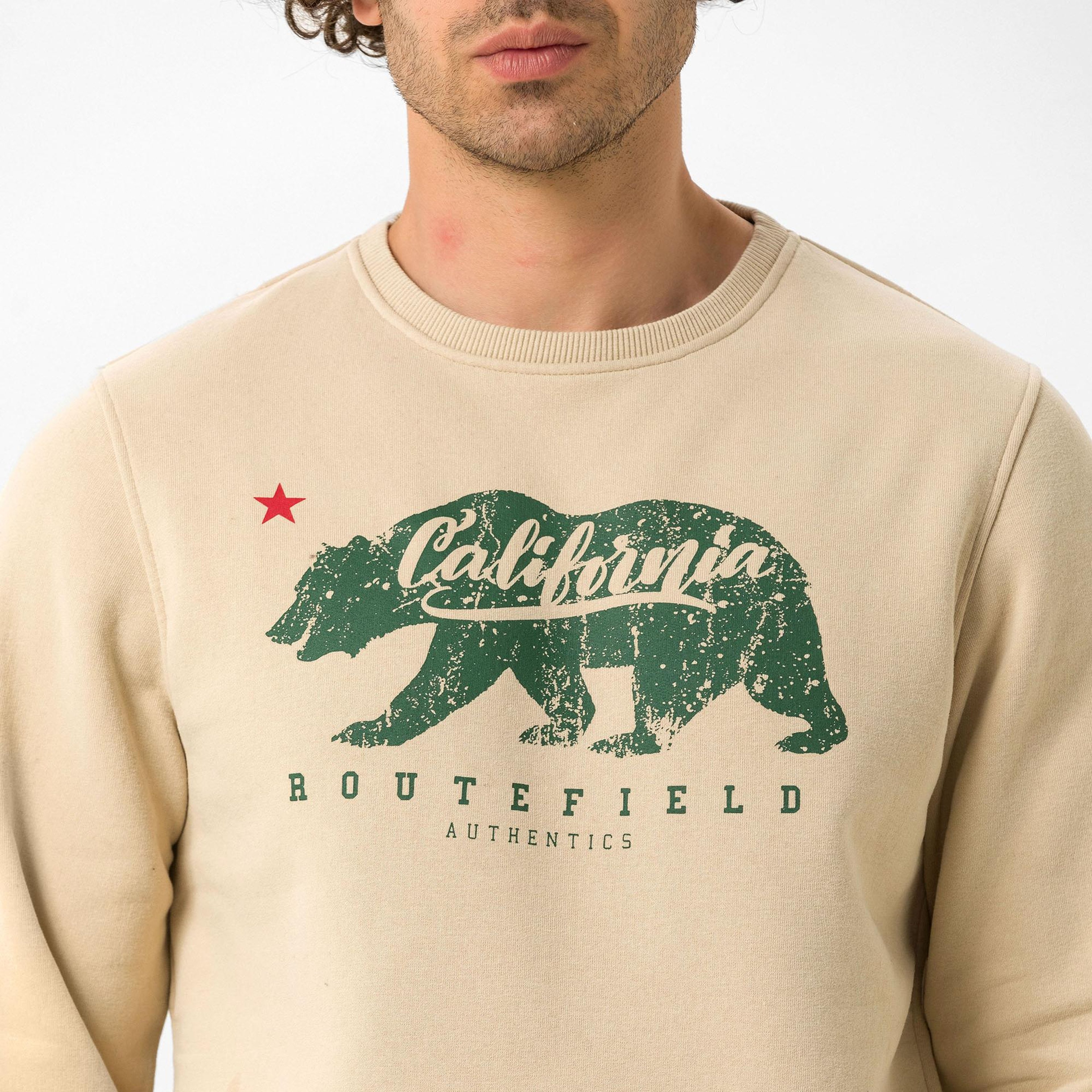 Routefield Home Erkek Kahverengi Sweatshirt