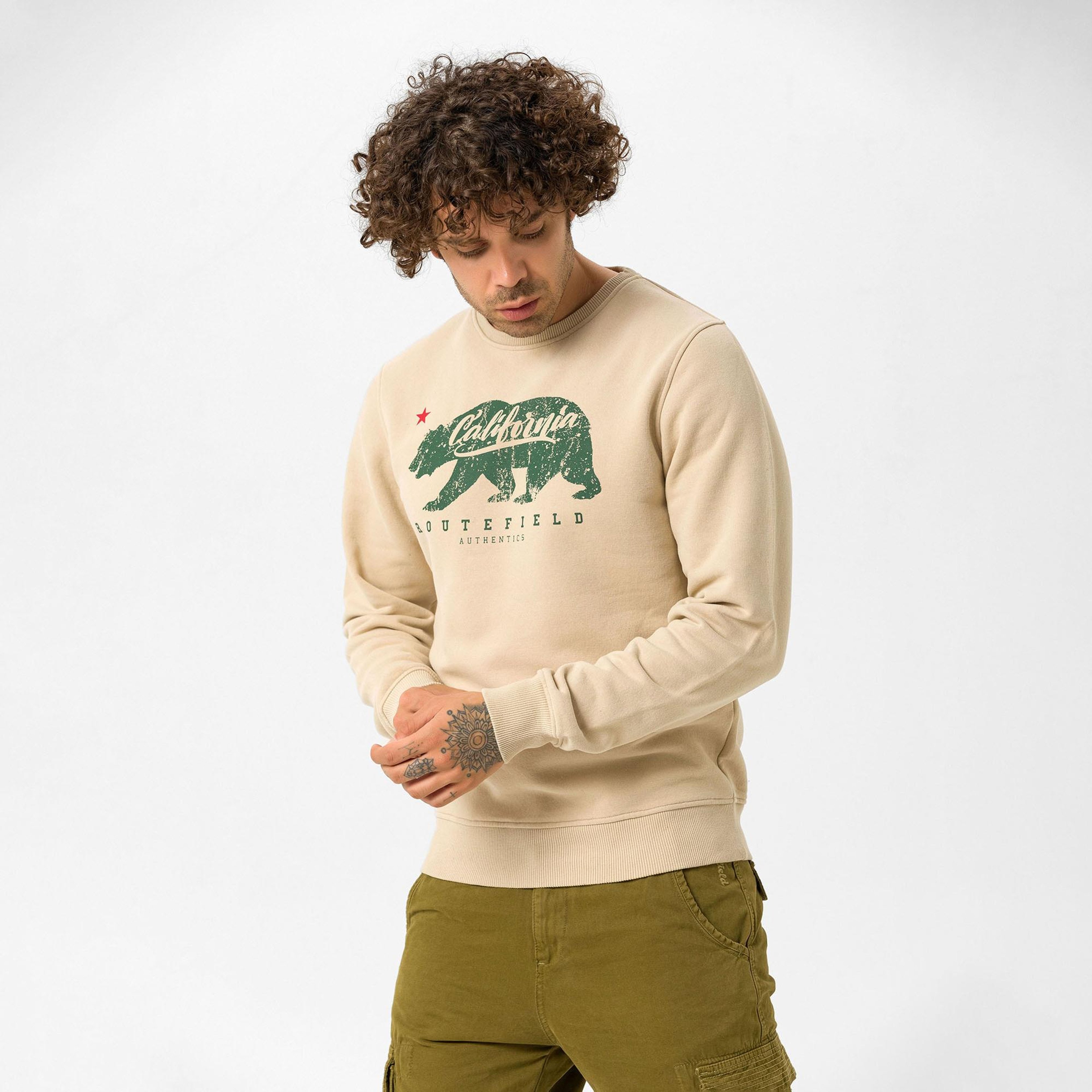 Routefield Home Erkek Kahverengi Sweatshirt