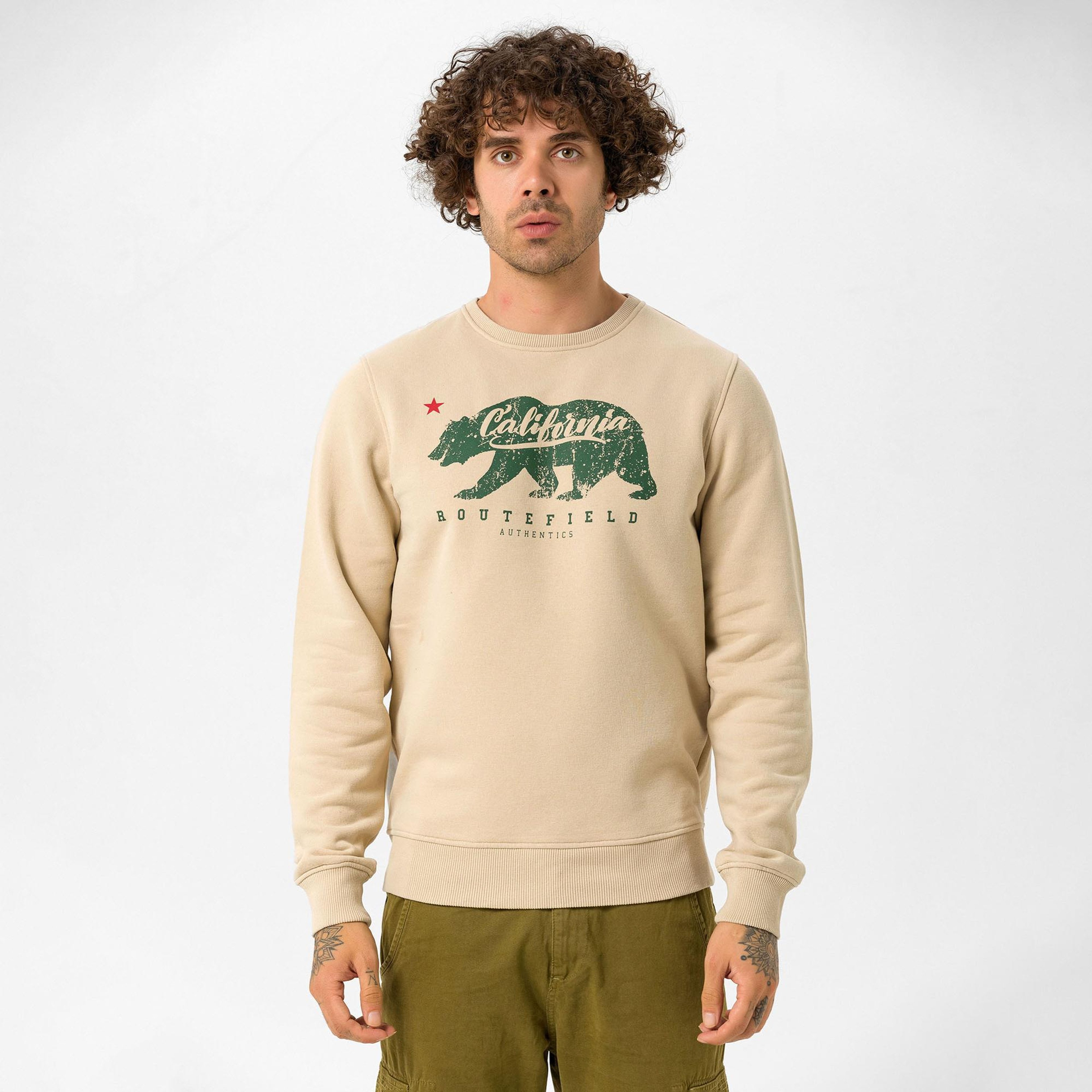 Routefield Home Erkek Kahverengi Sweatshirt