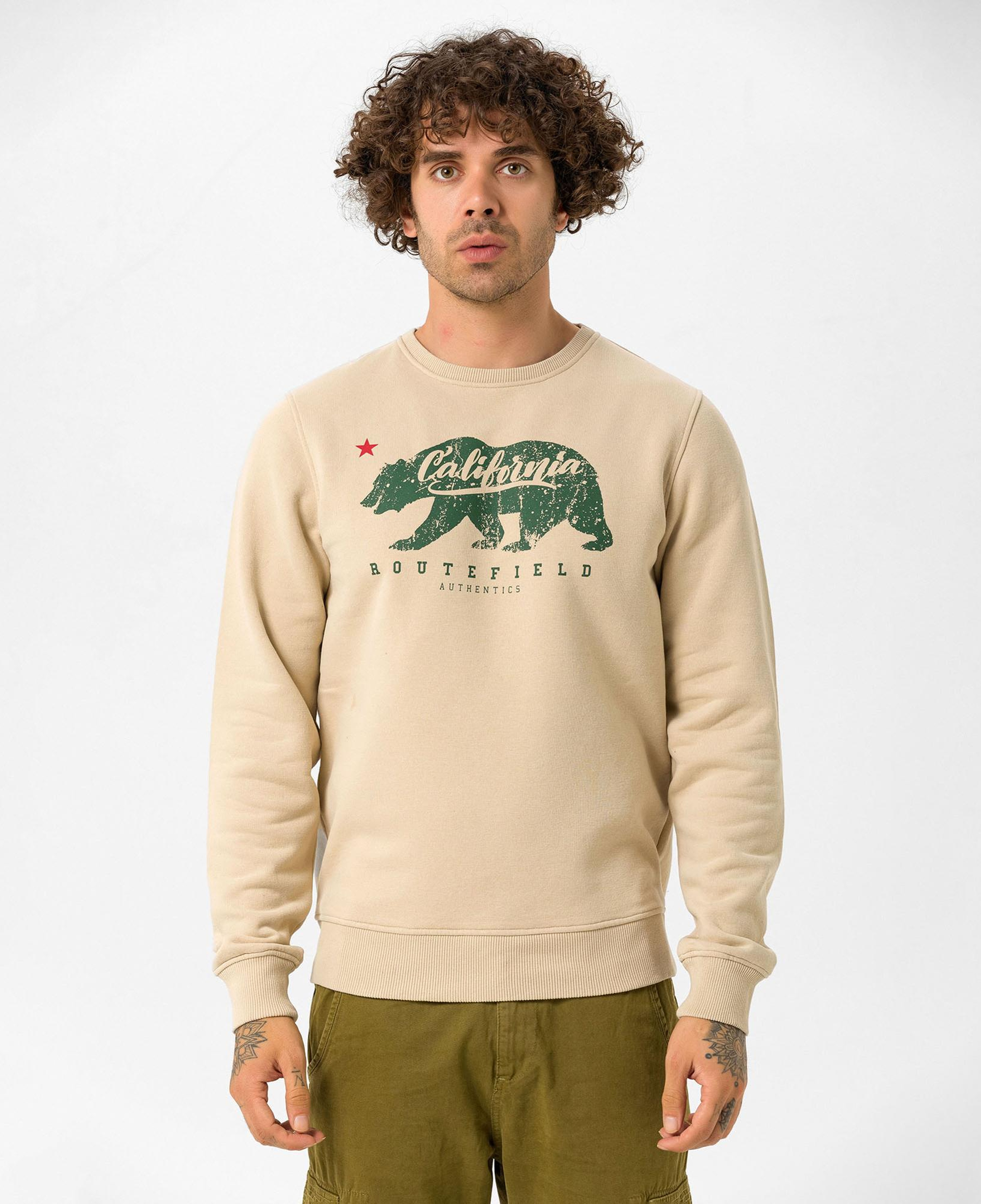 Routefield Home Erkek Kahverengi Sweatshirt