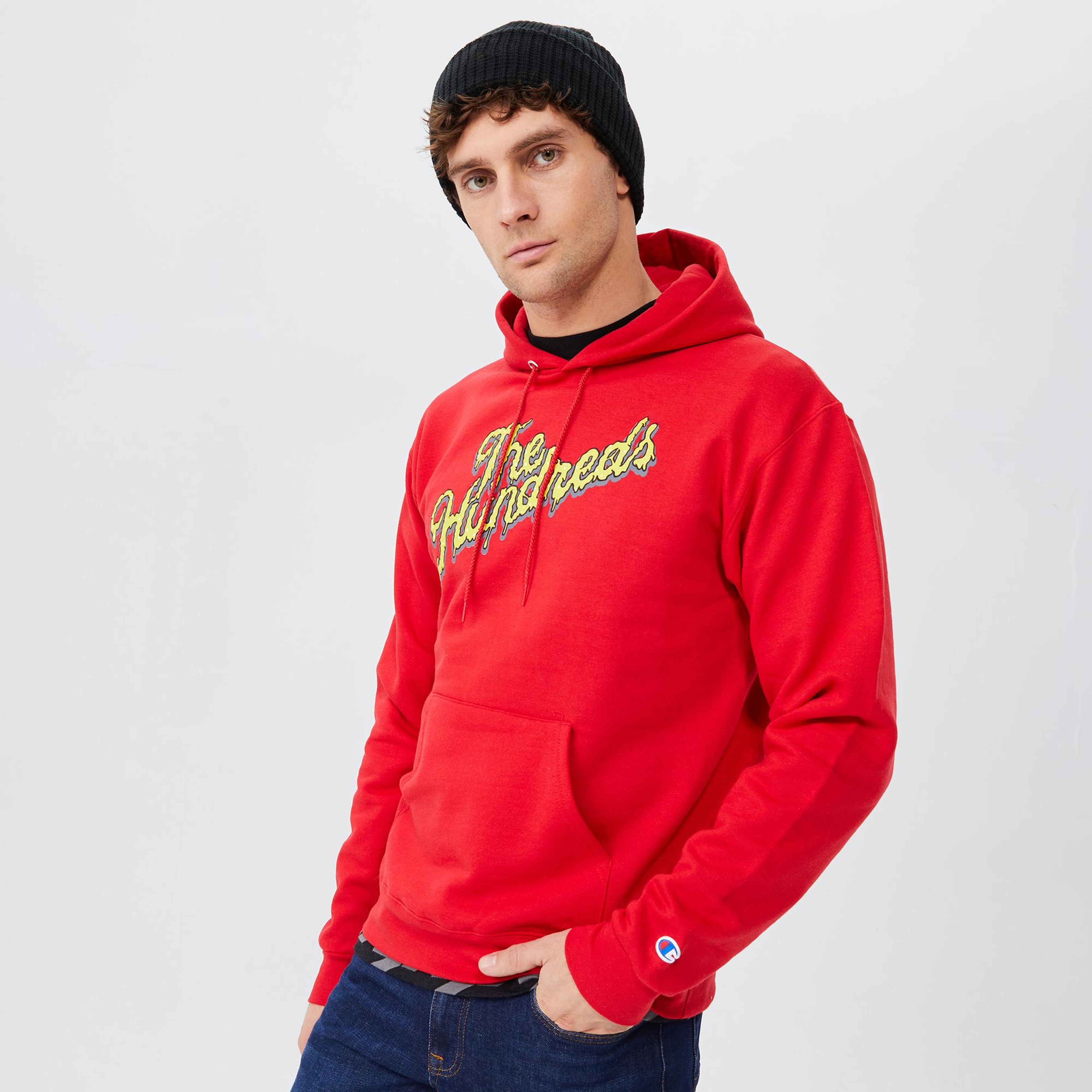 The Hundreds Slime Slant Erkek Kırmızı Hoodie