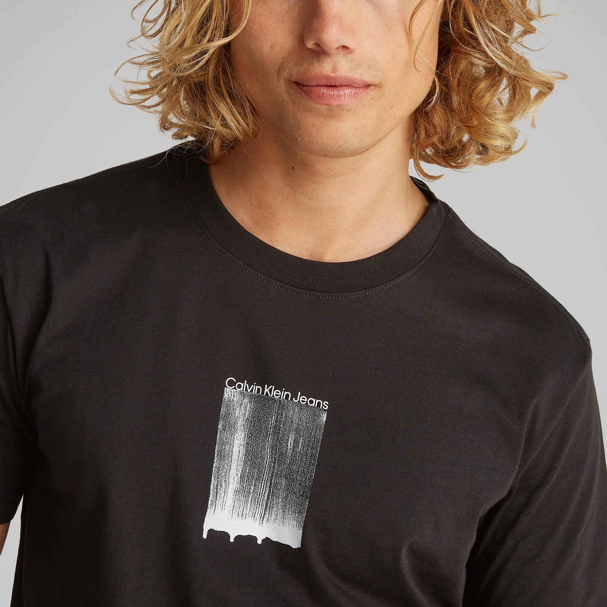 Calvin Klein Brush Stroke Graphic Erkek Siyah T-Shirt